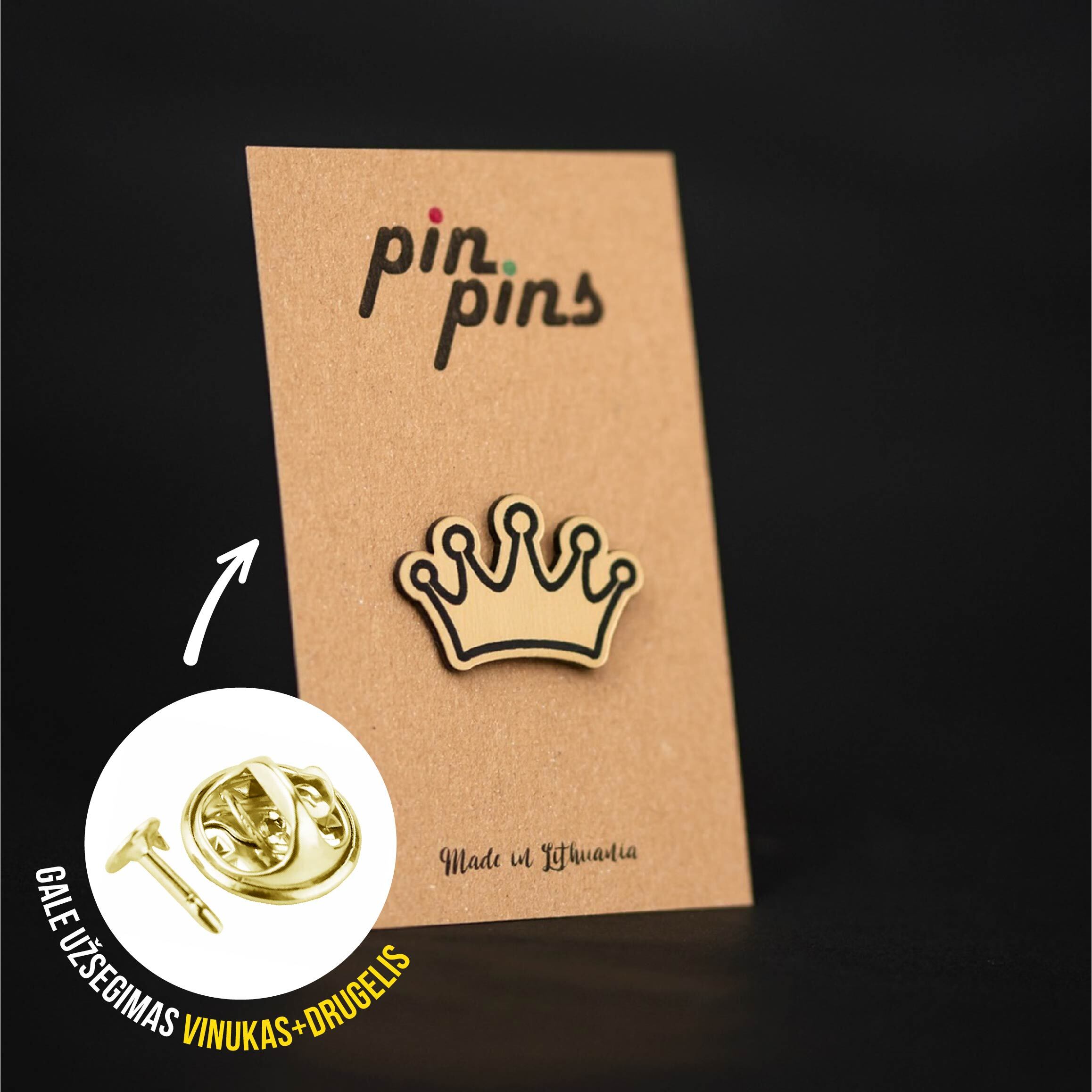 Karūna - Princesė įsegamas Pin ženkliukas sagė drabužio aksesuaras