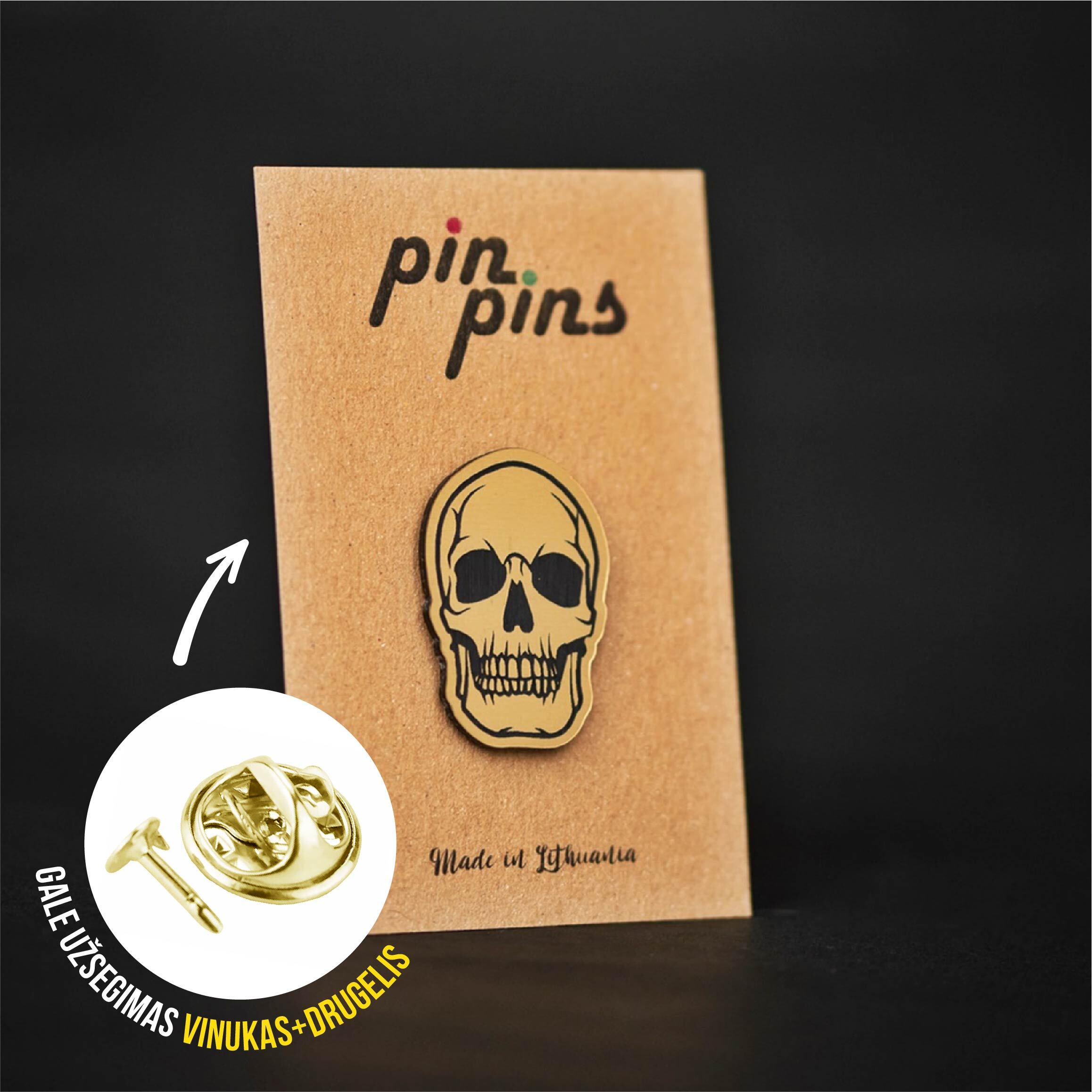 Kaukolė Scull įsegamas Pin ženkliukas sagė drabužio aksesuaras