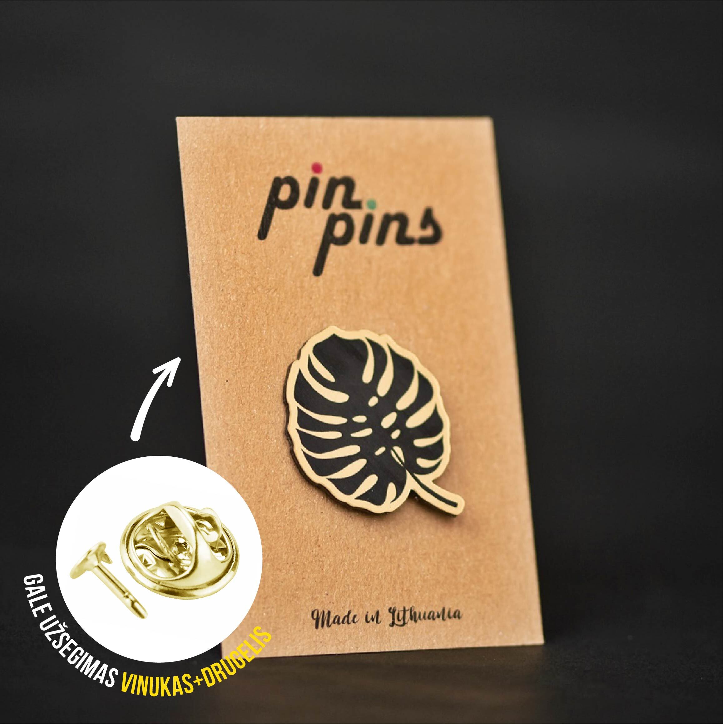 Leaf Monstera Lapas įsegamas Pin ženkliukas sagė drabužio aksesuaras