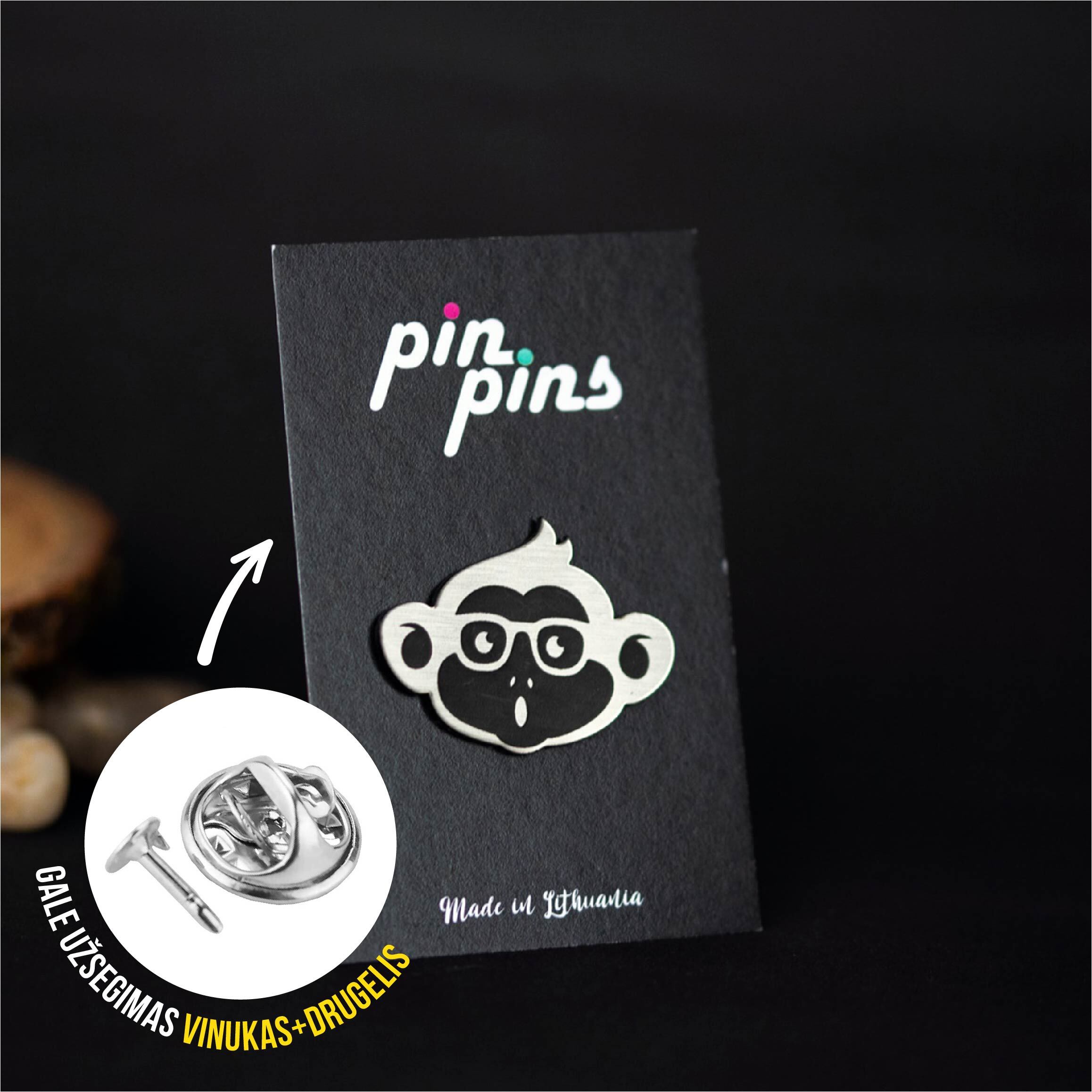 Monkey Beždžionė įsegamas Pin ženkliukas sagė drabužio aksesuaras
