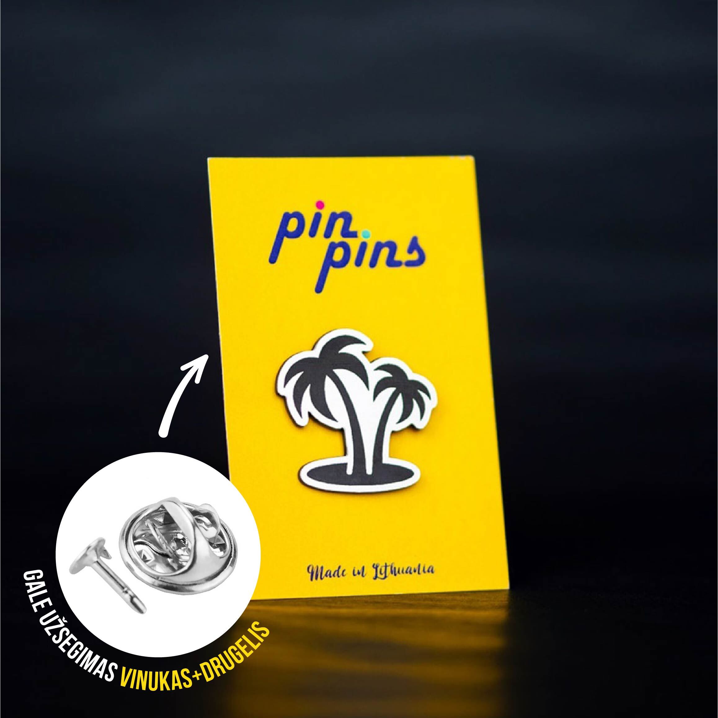 Palmė Palm įsegamas Pin ženkliukas sagė drabužio aksesuaras