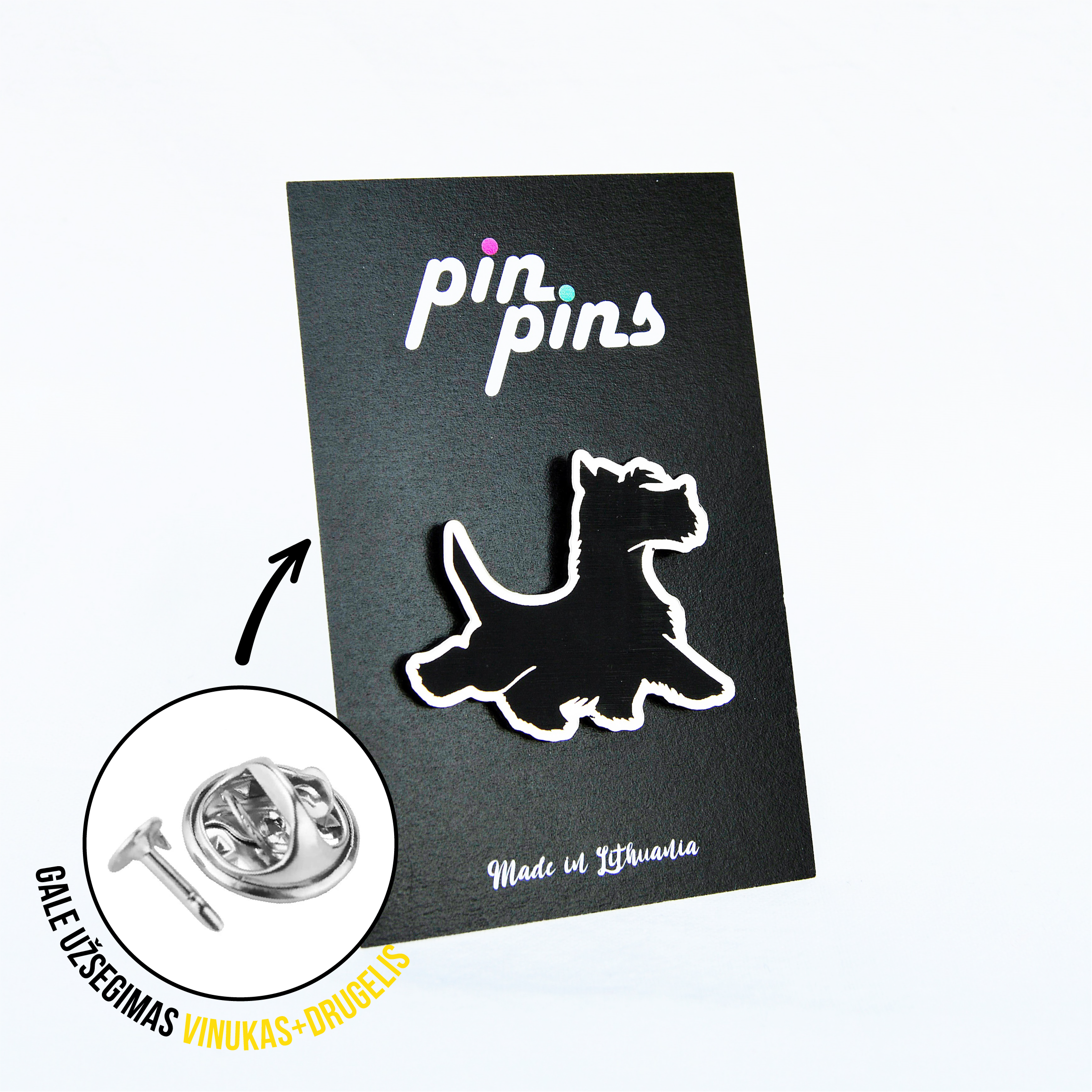 Škotų terjeras Scottish terrier dog įsegamas Pin ženkliukas sagė drabužio aksesuaras