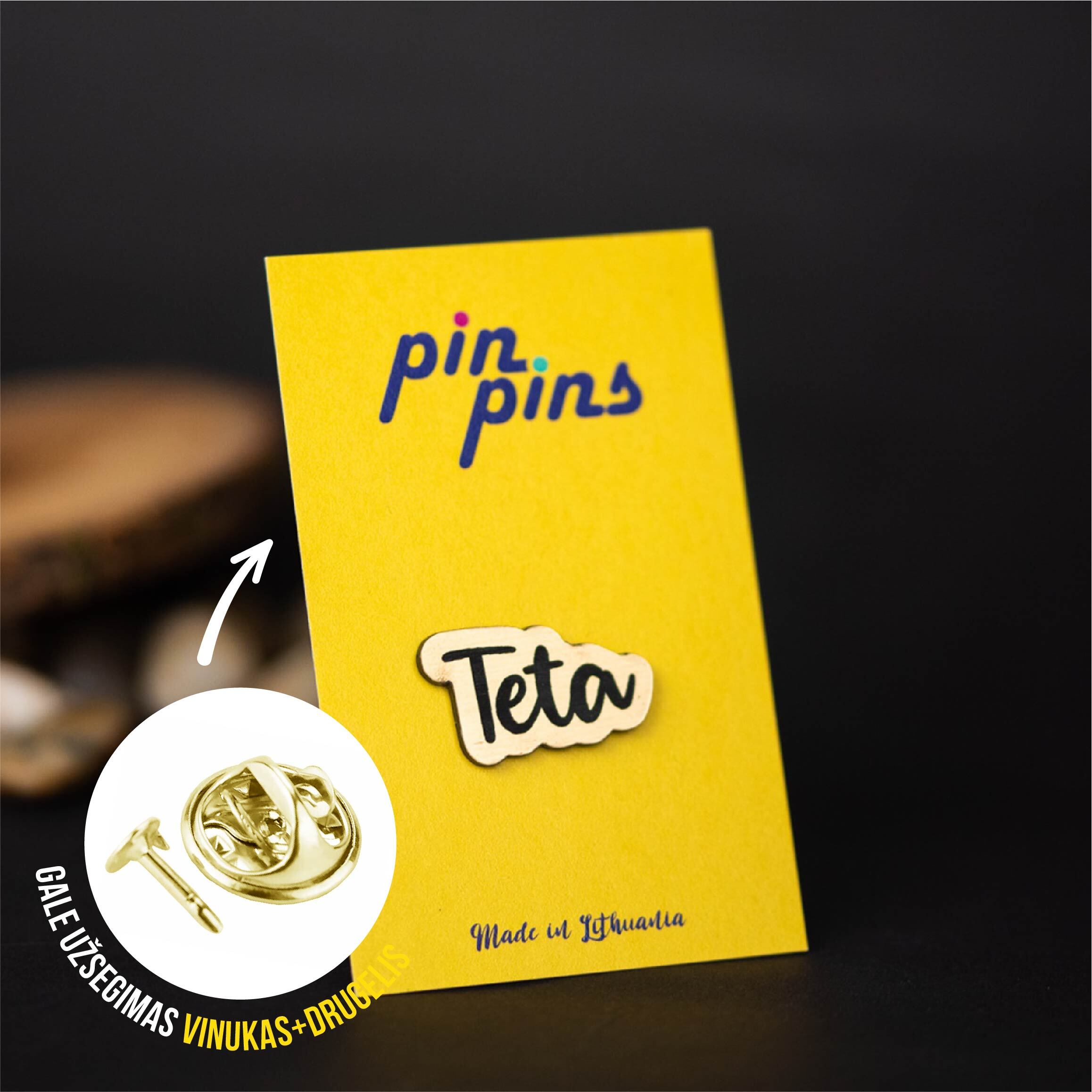 Teta įsegamas Pin ženkliukas sagė drabužio aksesuaras