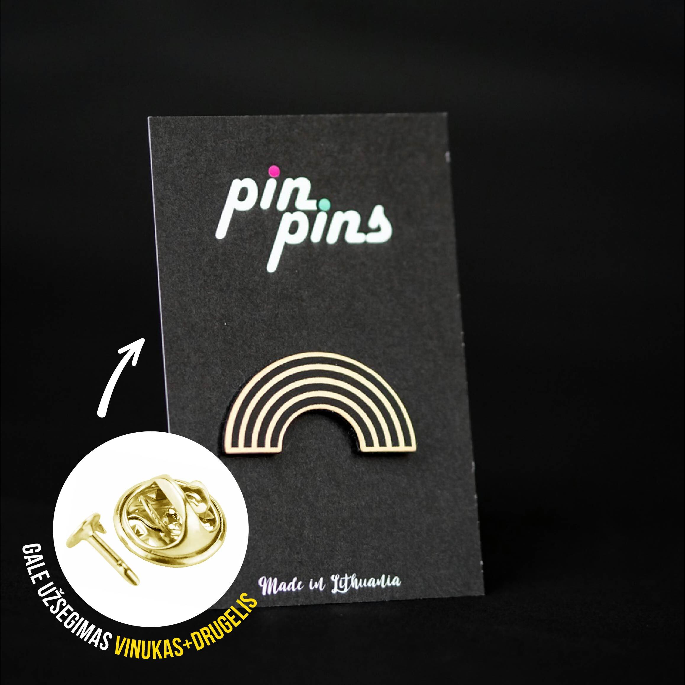 Vaivorykštė / Rainbow įsegamas Pin ženkliukas sagė drabužio aksesuaras