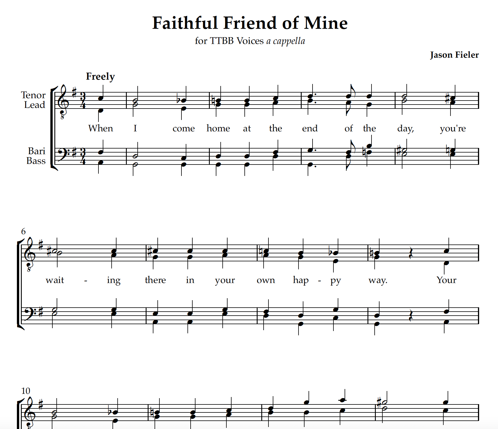 Faithful Friend of Mine (TTBB Barbershop)