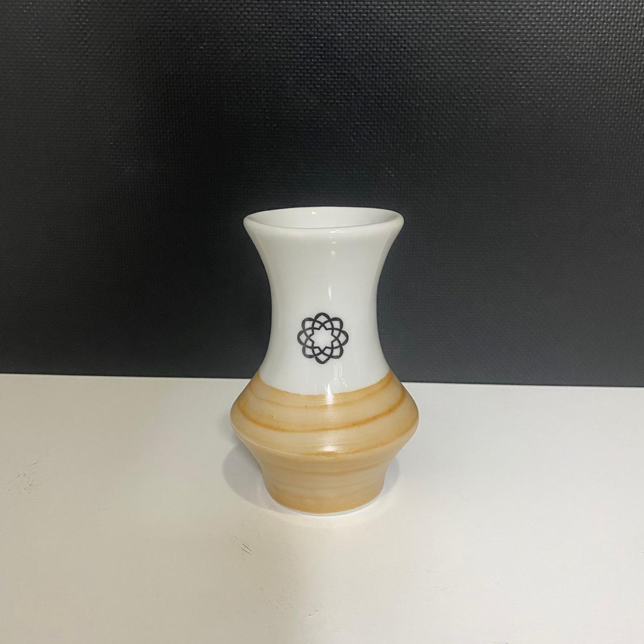 Vaso Mini Porcelana - Bege/Branco