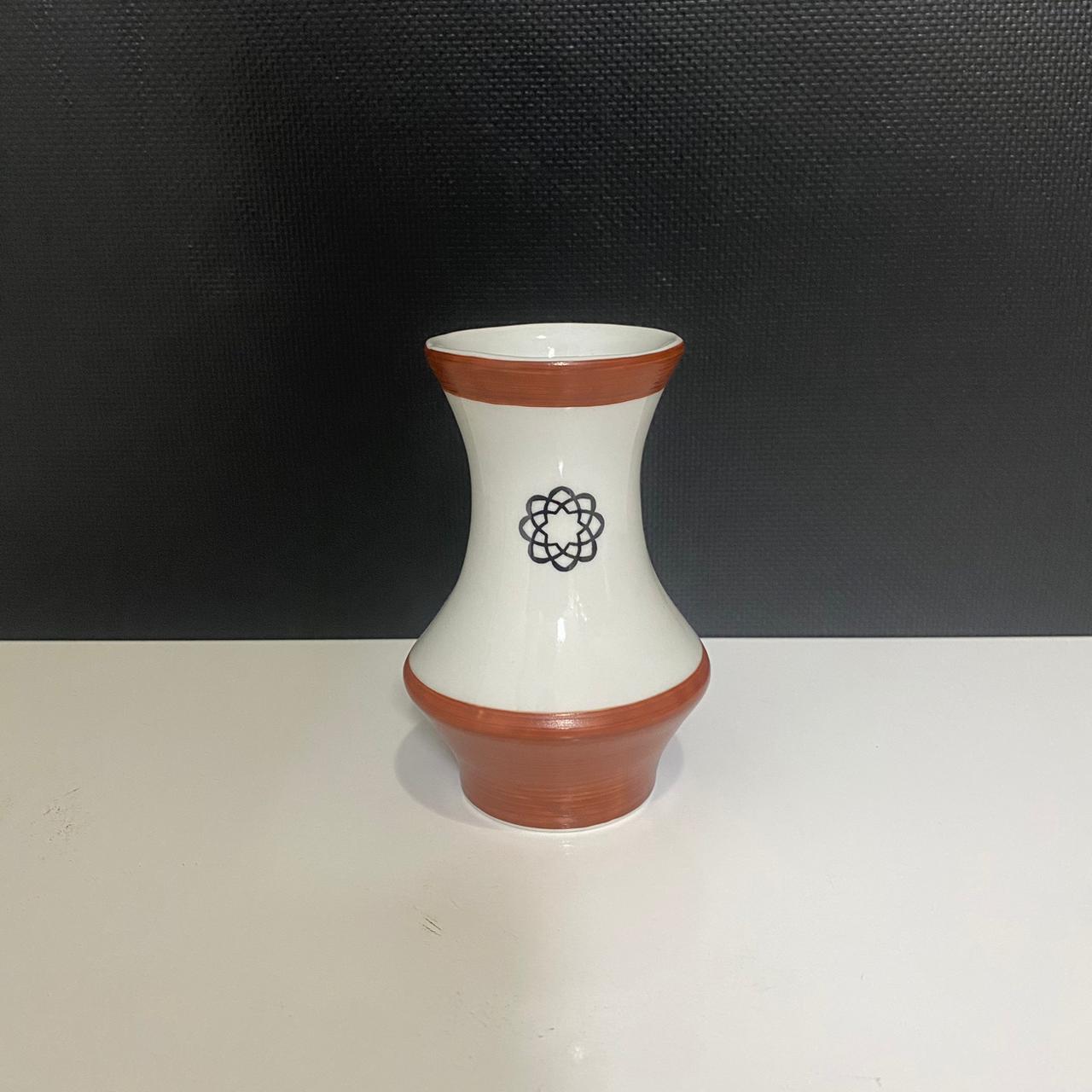 Vaso Mini Porcelana - Mogno/Branco