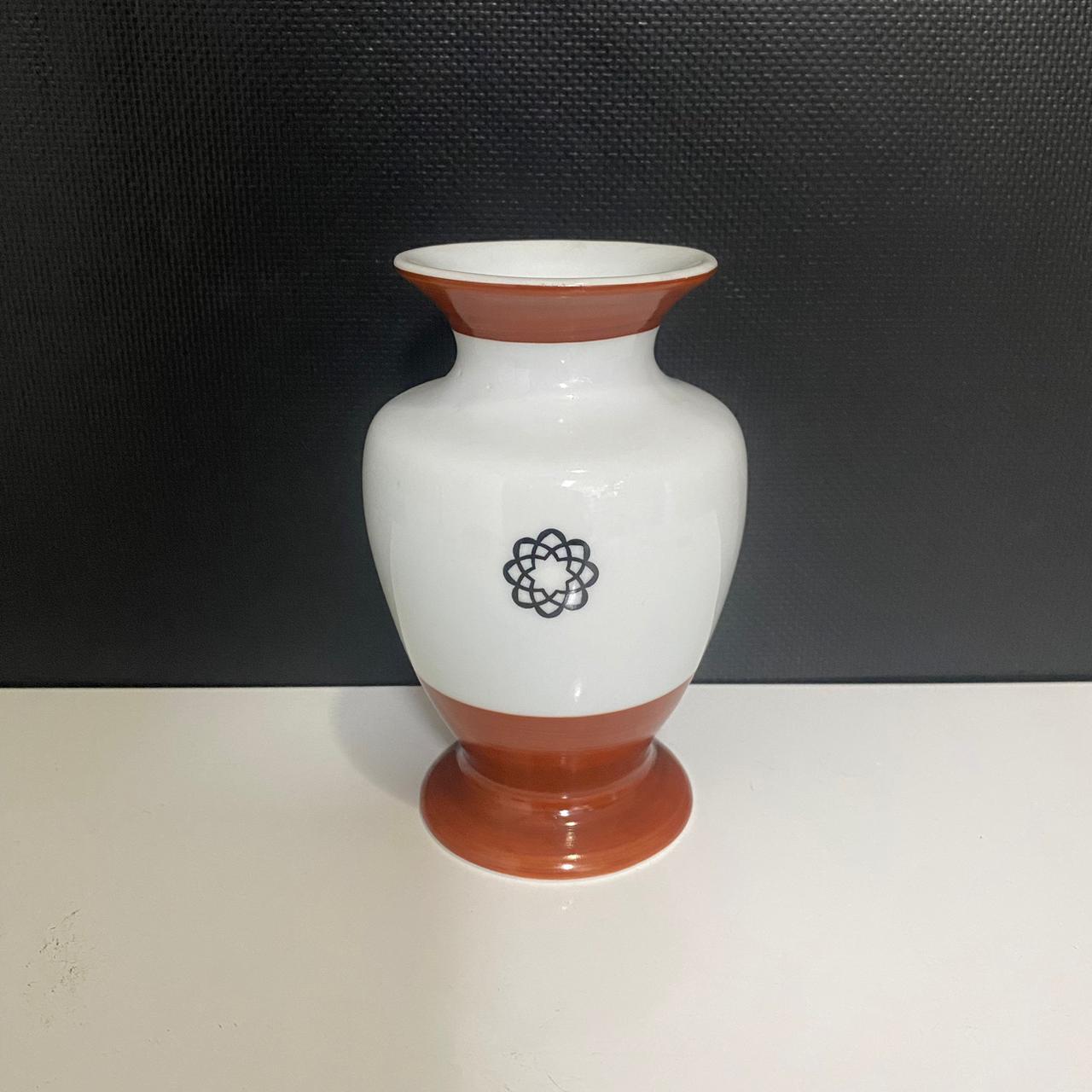 Vaso Porcelana Pequeno - Mogno/Branco