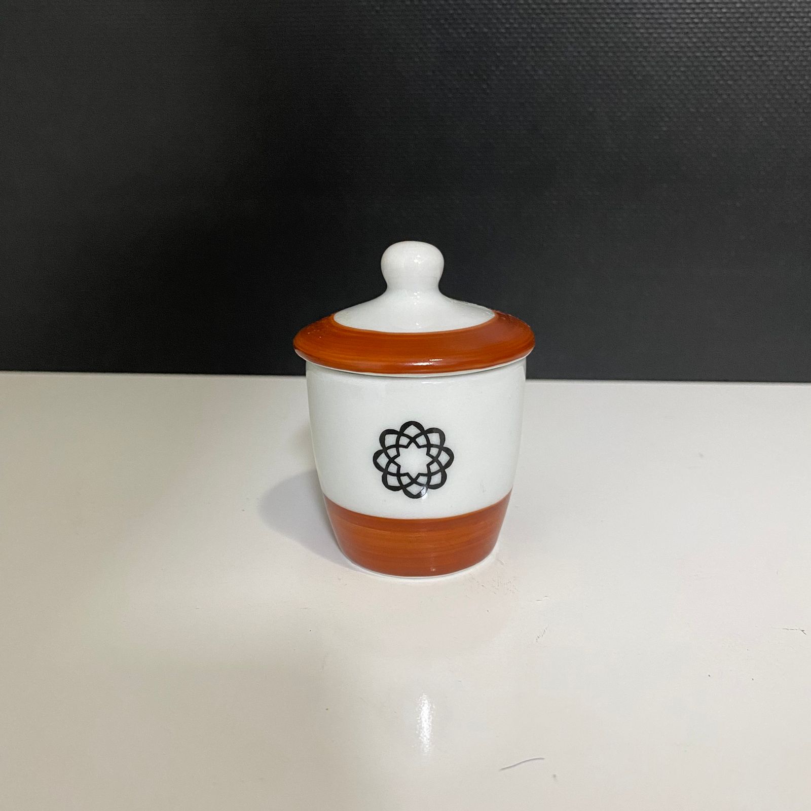Copinho de Porcelana Médio - Mogno/Branco