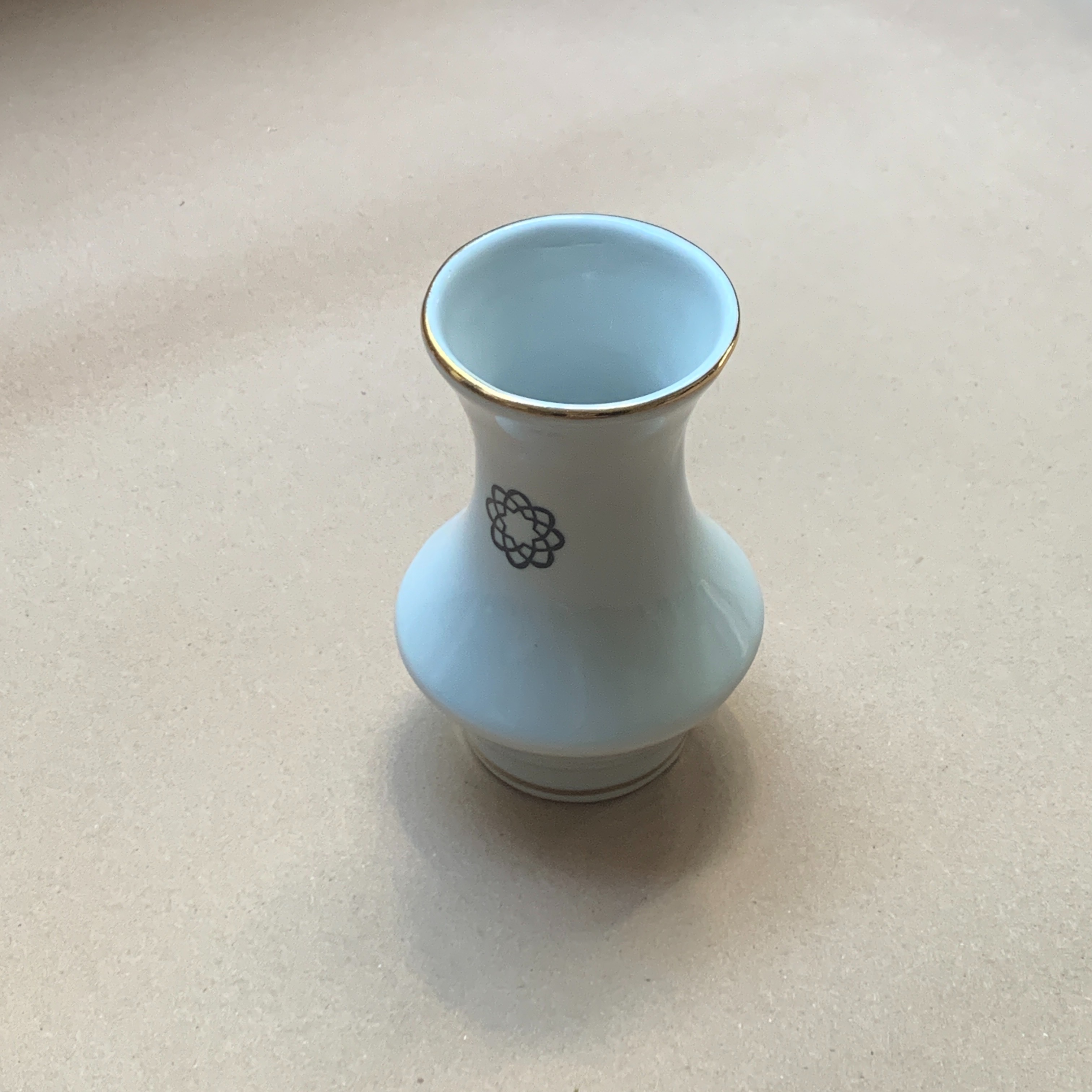 Vaso Mini Porcelana - Branco/Dourado