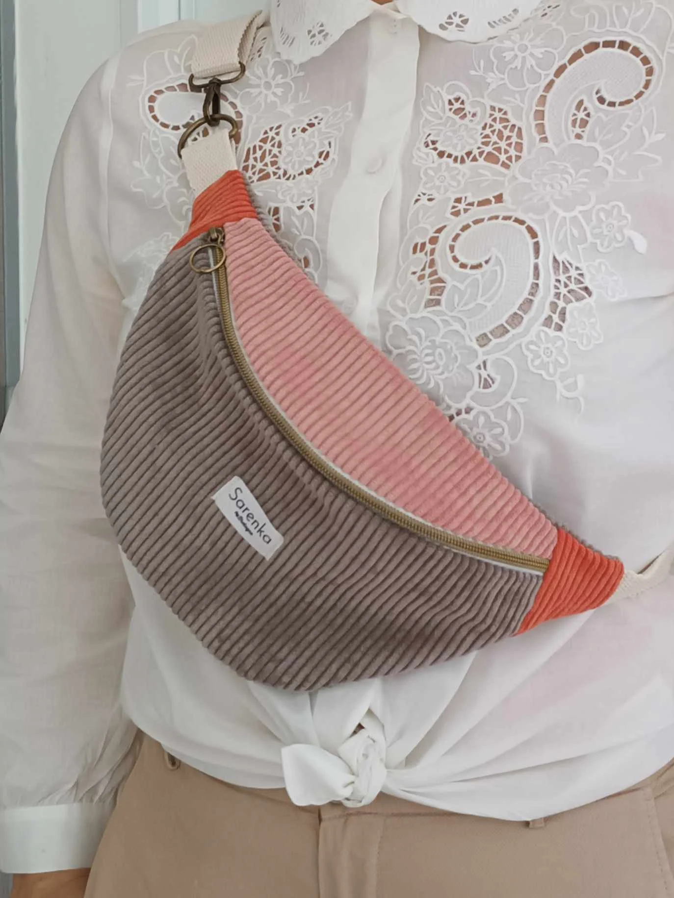 Sac Banane - Trio de couleurs - Taupe