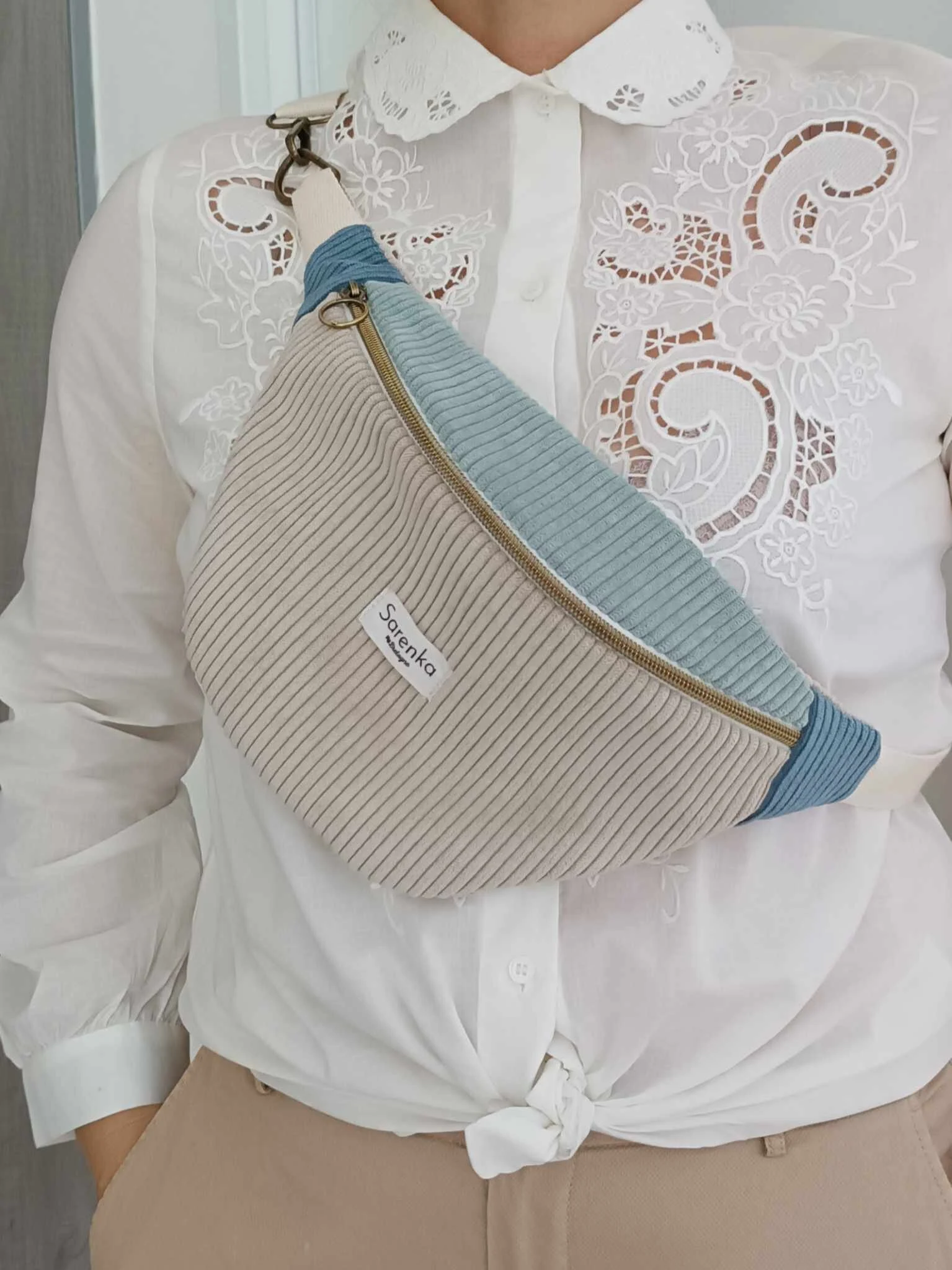 Sac Banane - Trio de couleurs - Beige FAD Bleu