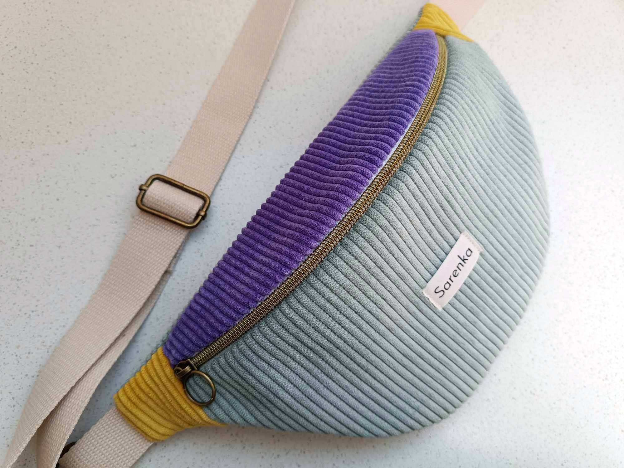 Sac Banane - Trio de couleurs - Vert d'eau / Lilas