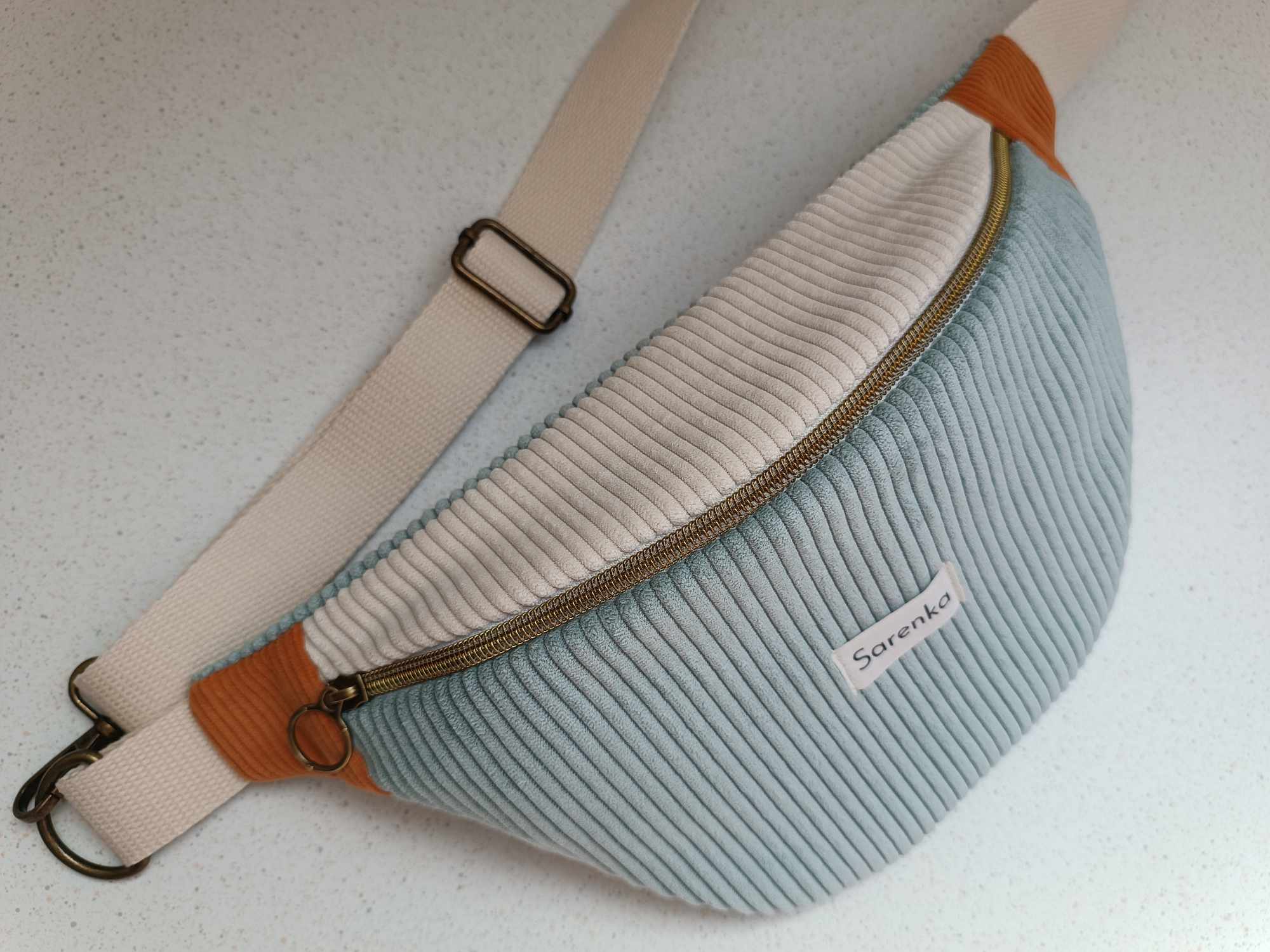 Sac Banane - Trio de couleurs - Vert d'eau / Ivoire