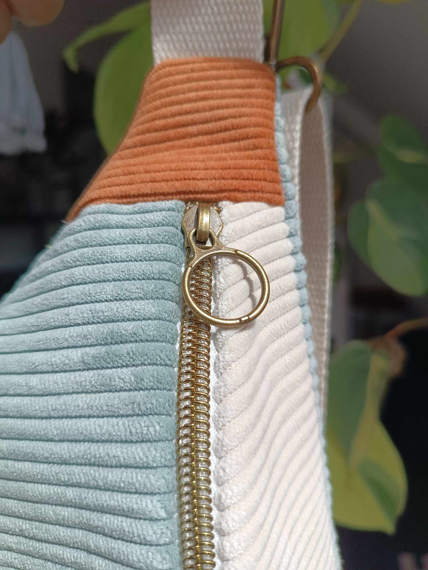 Sac Banane - Trio de couleurs - Vert d'eau / Ivoire