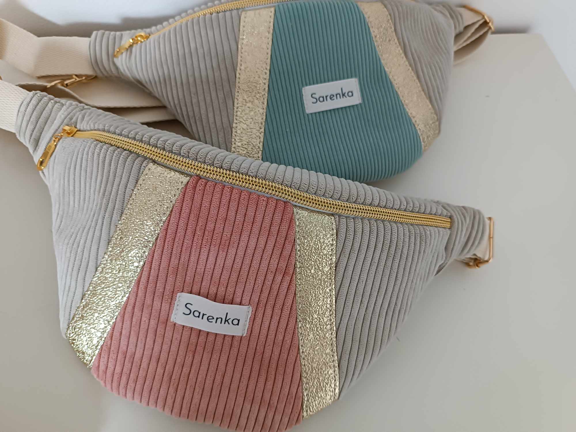 Sac Banane - Triptyque - Les Art-Déco beige et dorées