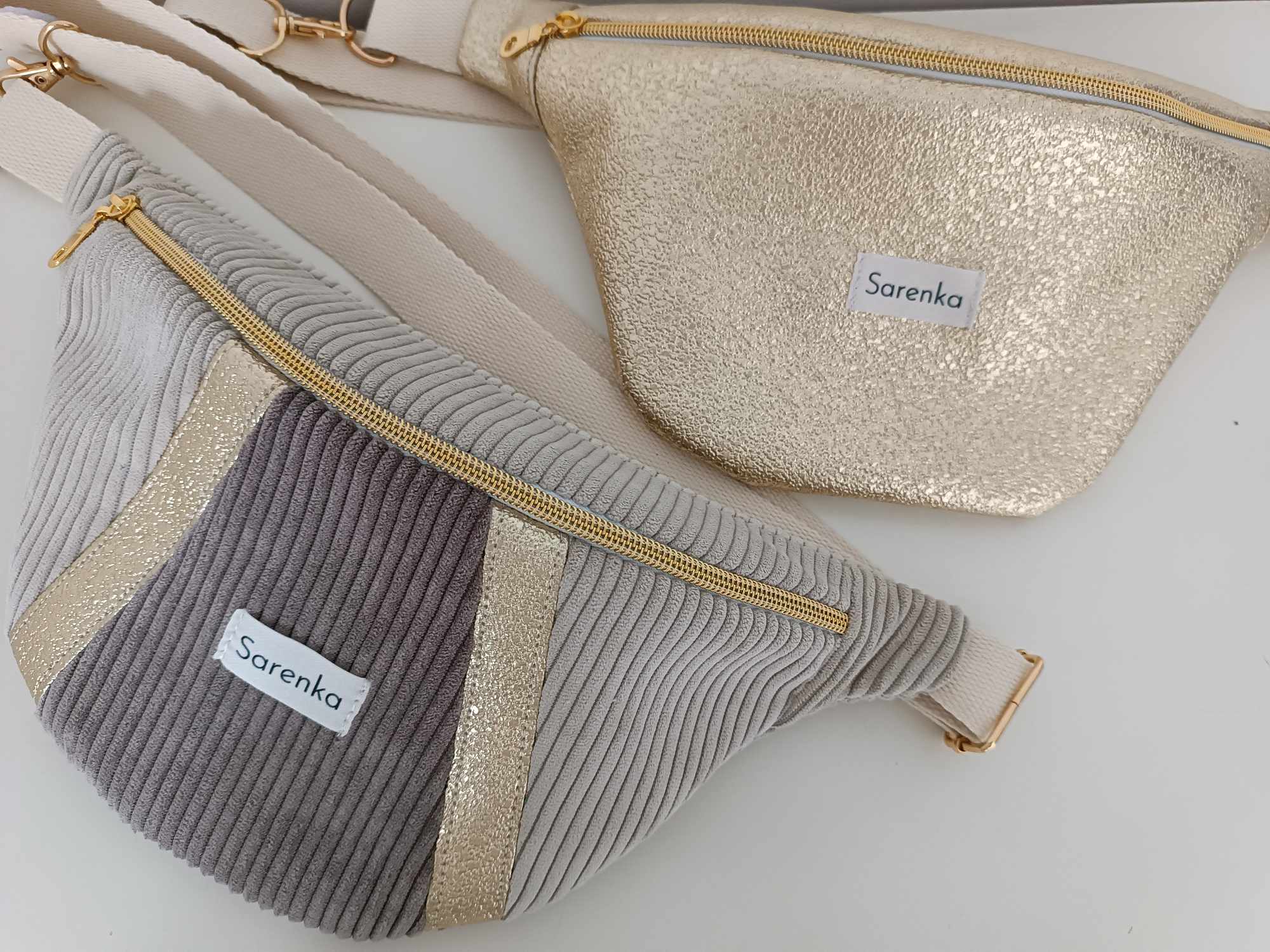 Sac Banane - Triptyque - Les Art-Déco beige et dorées 