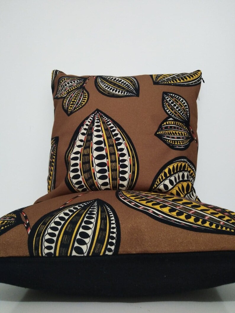 Housse de coussin - Feuilles Cacao Marron