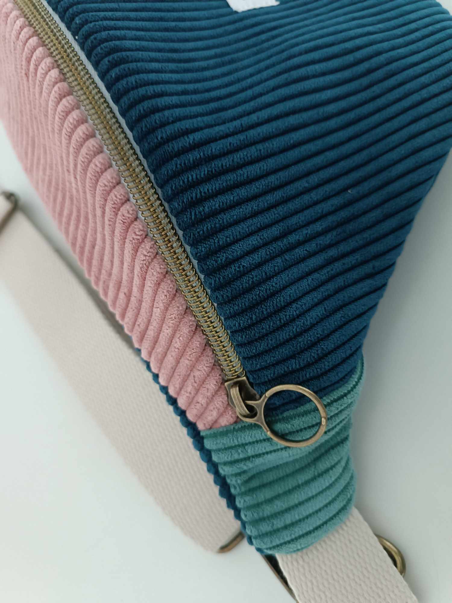 Sac Banane - Velours - Trio de couleurs - Bord de mer