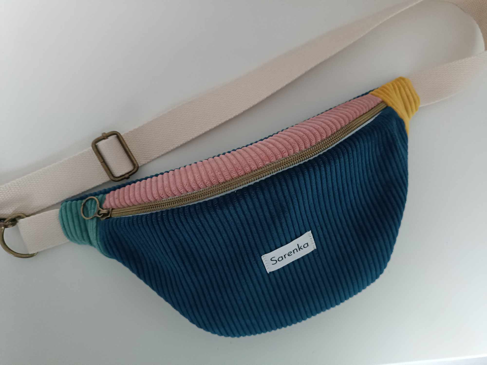Sac Banane - Velours - Trio de couleurs - Bord de mer