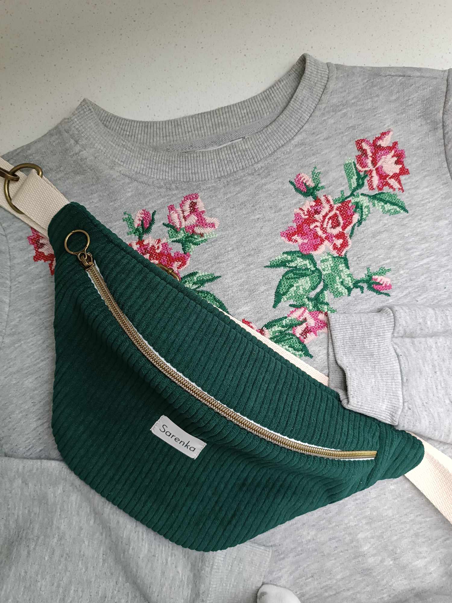 Sac Banane - Velours - Les unies - Vert Sapin