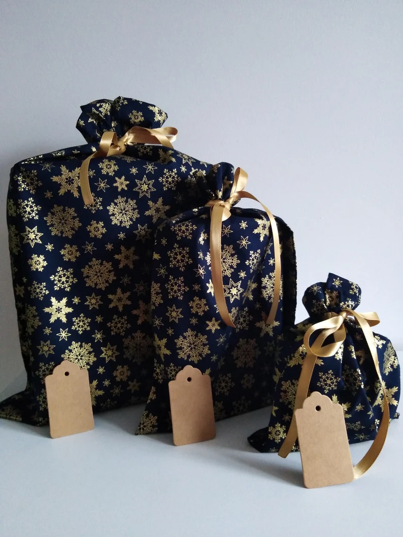 Sac cadeau Noël  - Flocons