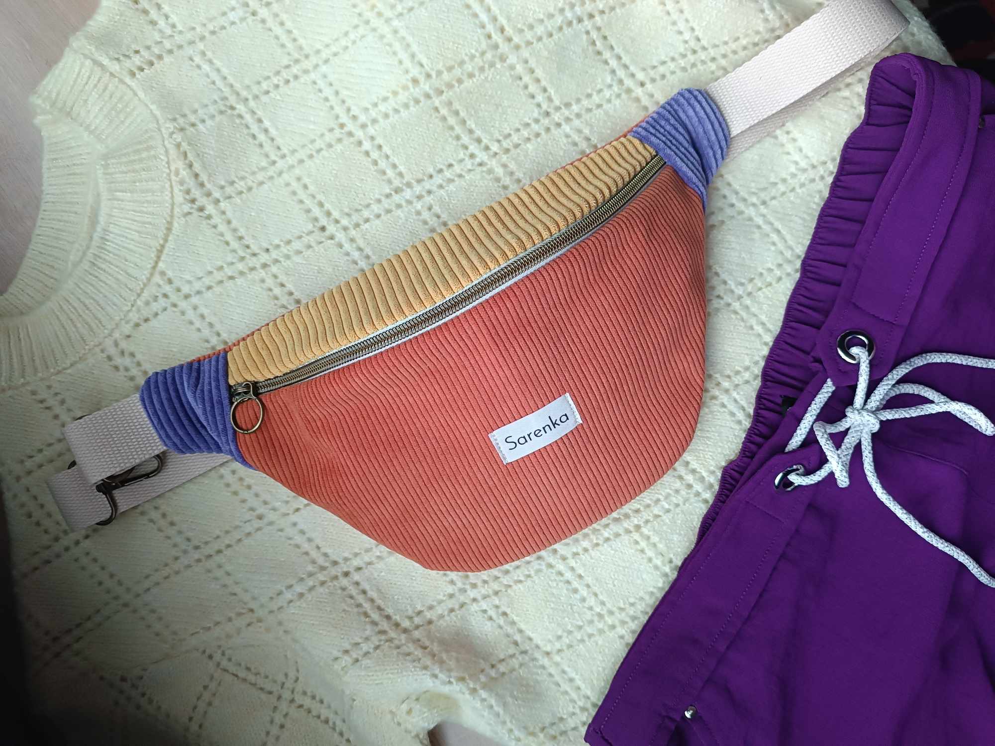 Sac Banane - Velours - Trio fluo
