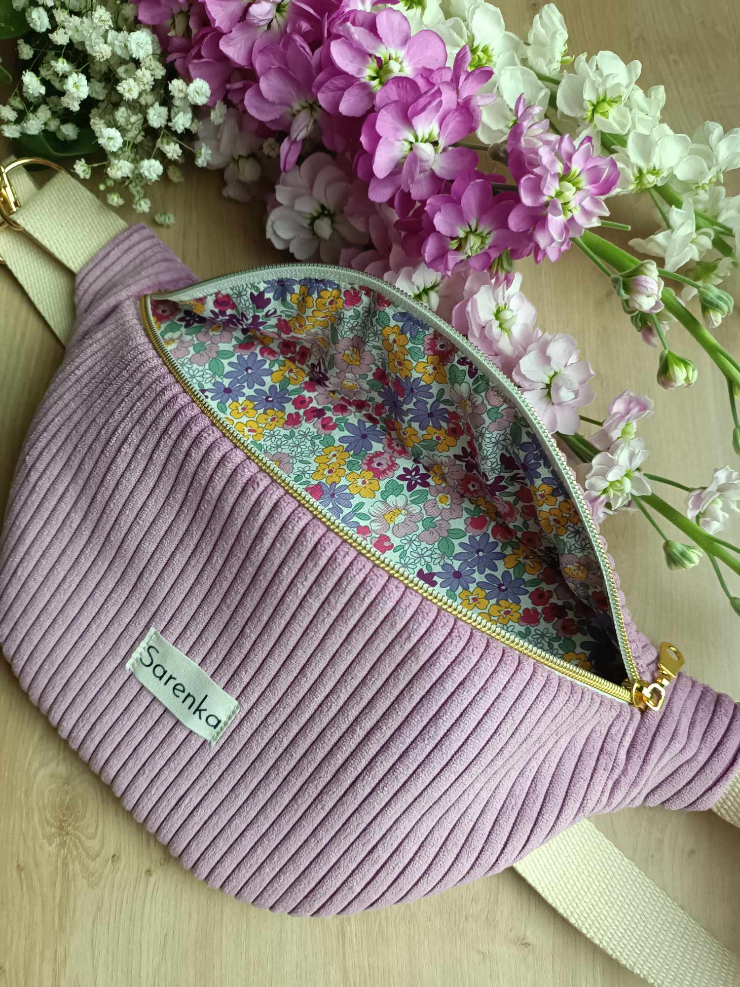 Sac Banane - Velours - Les unies - Lilas