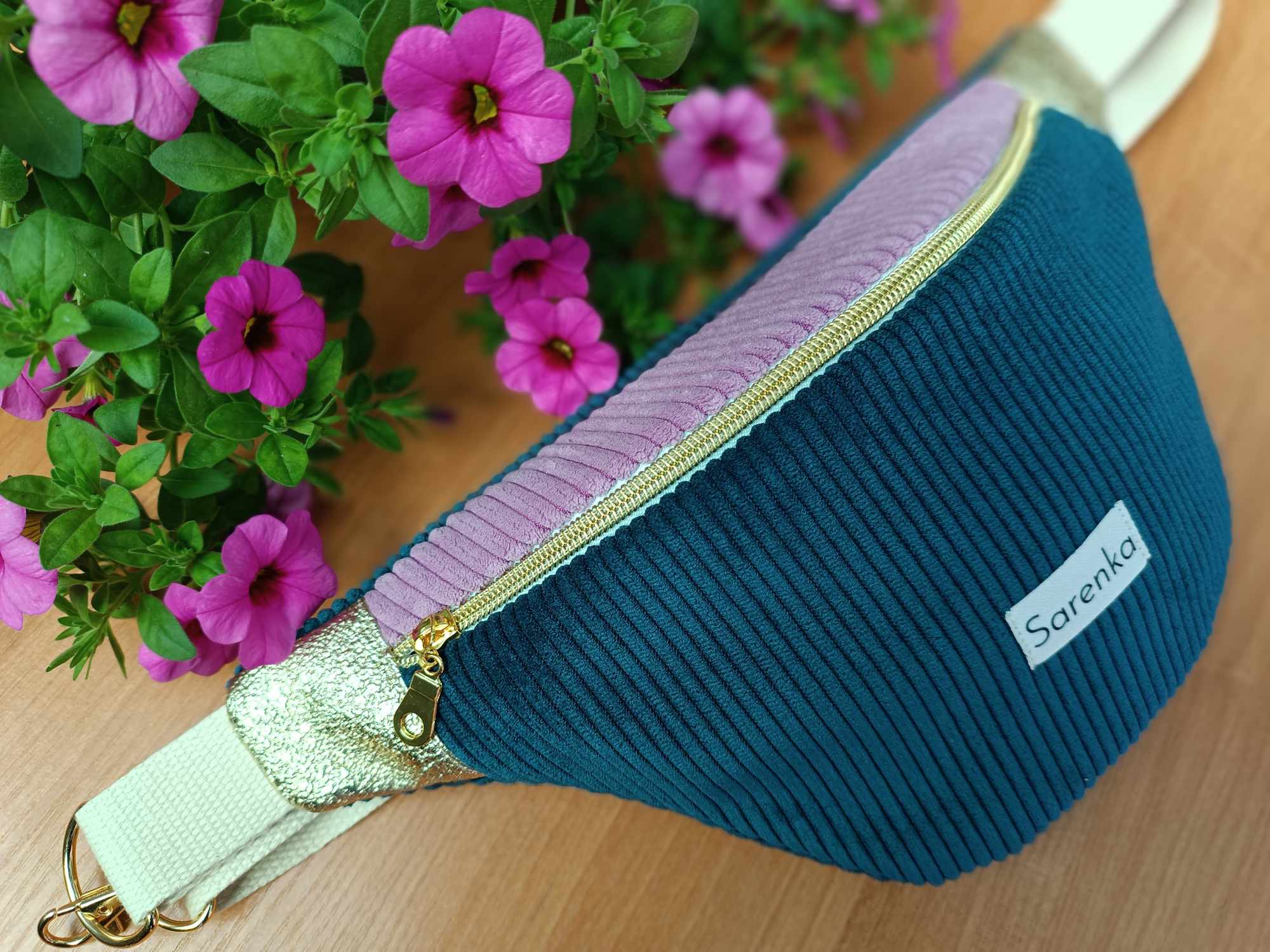 Sac Banane - Trio de couleurs - Marine / Lilas / Doré