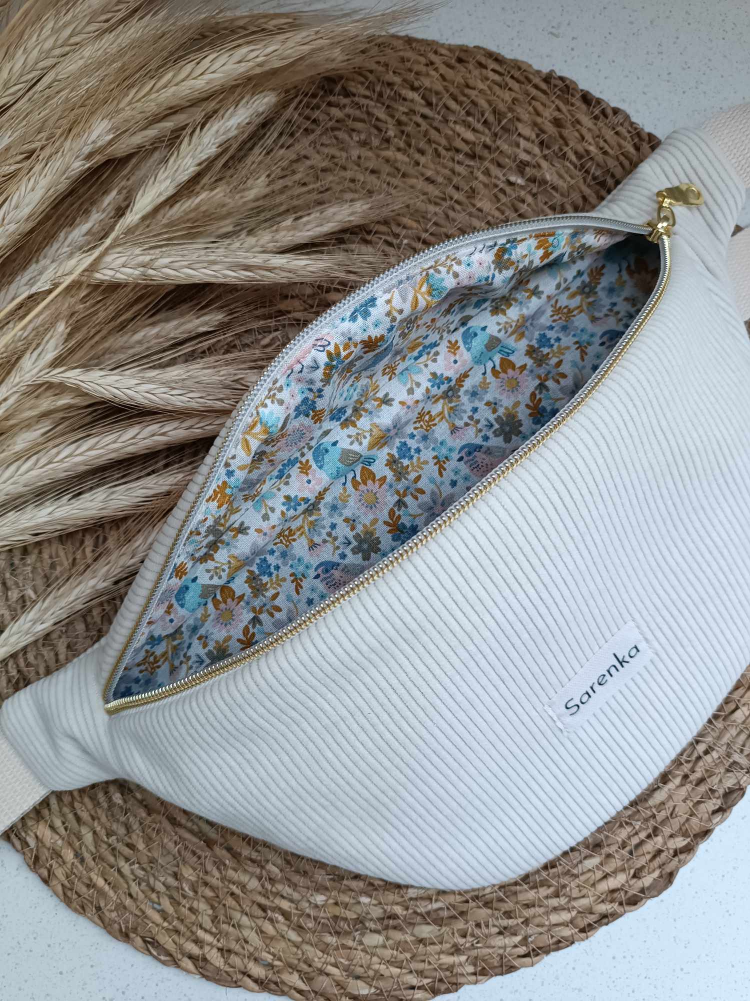 Sac Banane - Velours - Les unies - Ivoire ou Bleu jeans