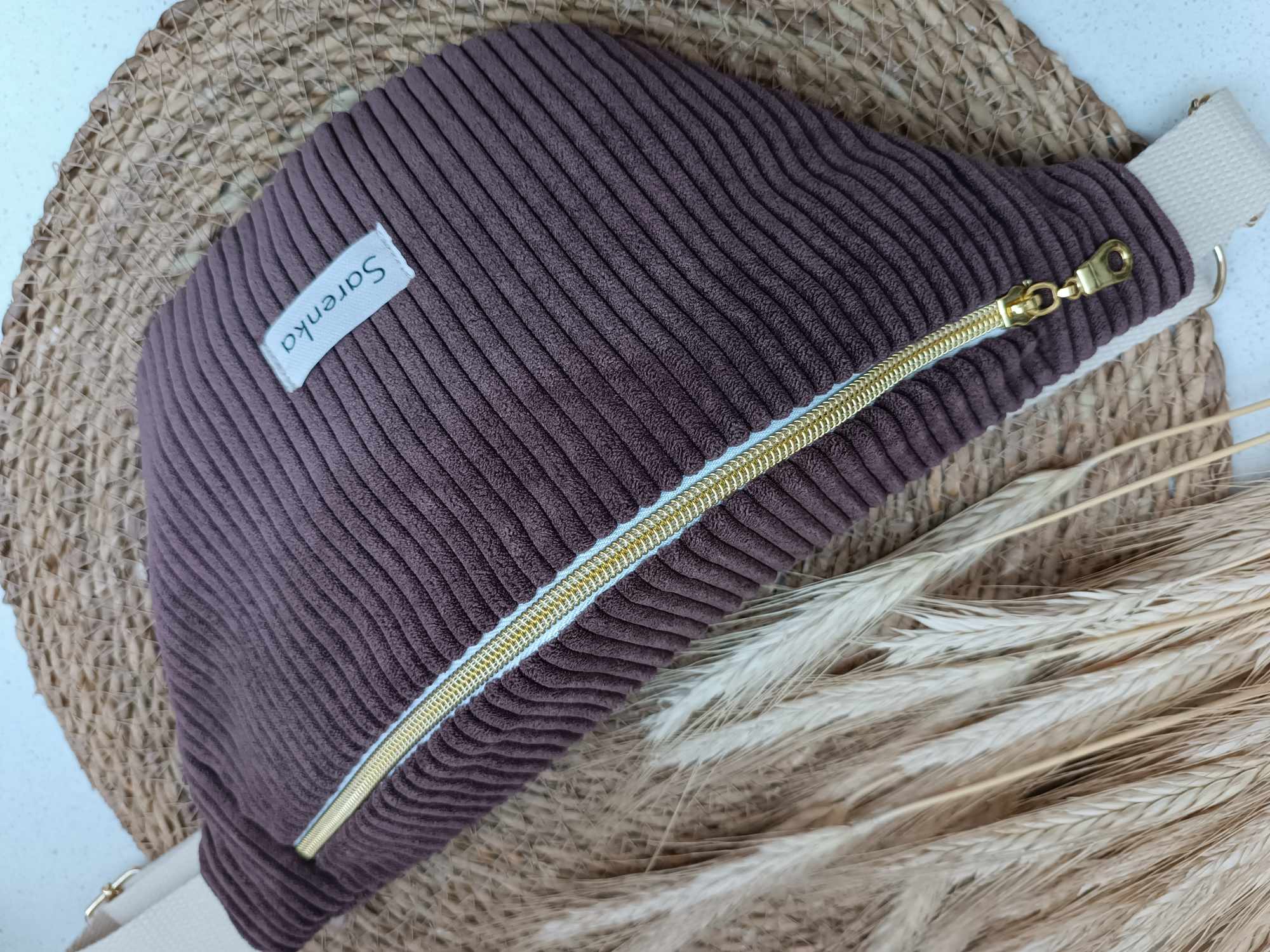 Sac Banane - Velours - Les unies - Chocolat