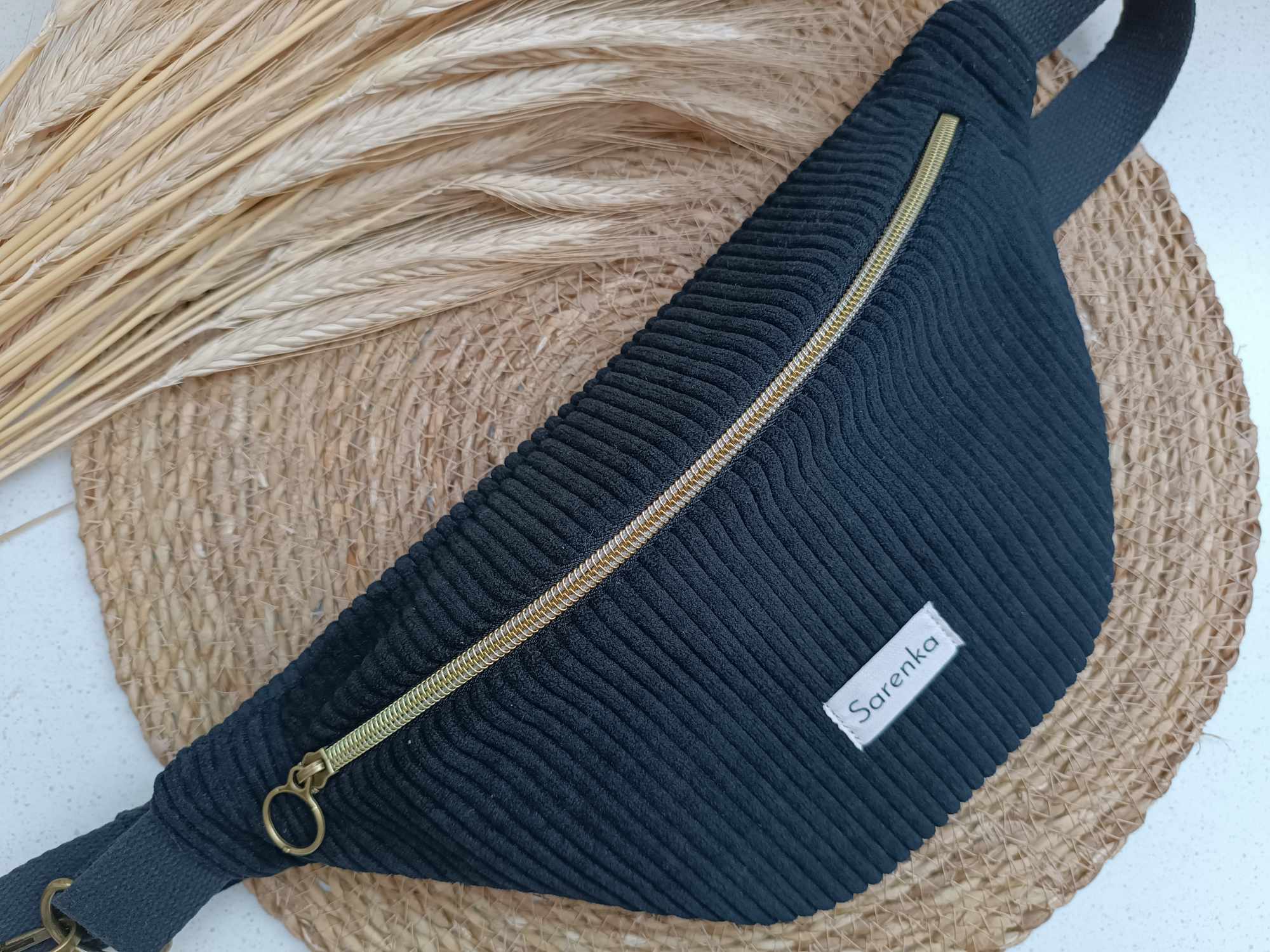 Sac Banane - Velours - Les unies - Noir 
