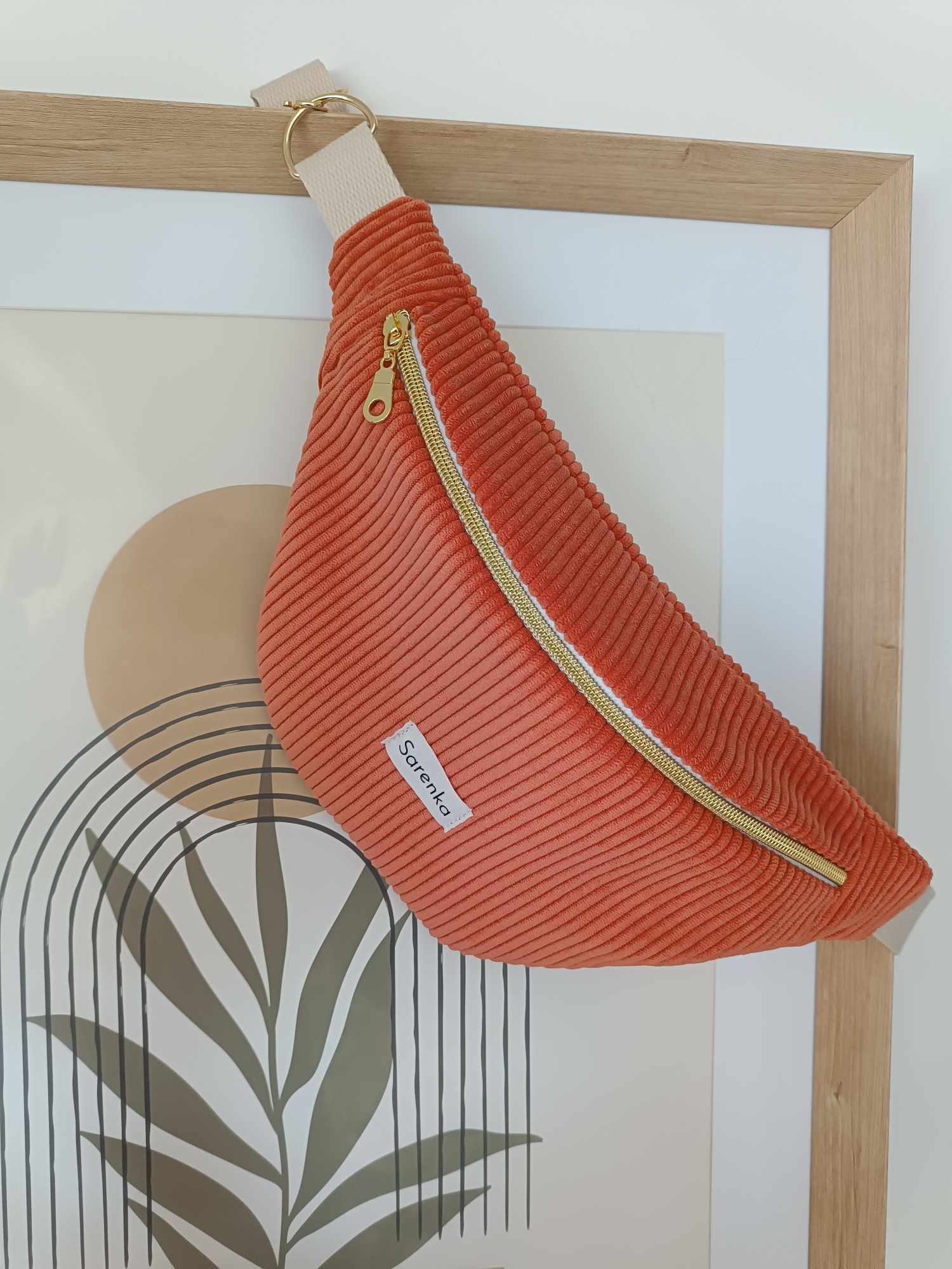 Sac Banane - Velours - Les unies - Corail