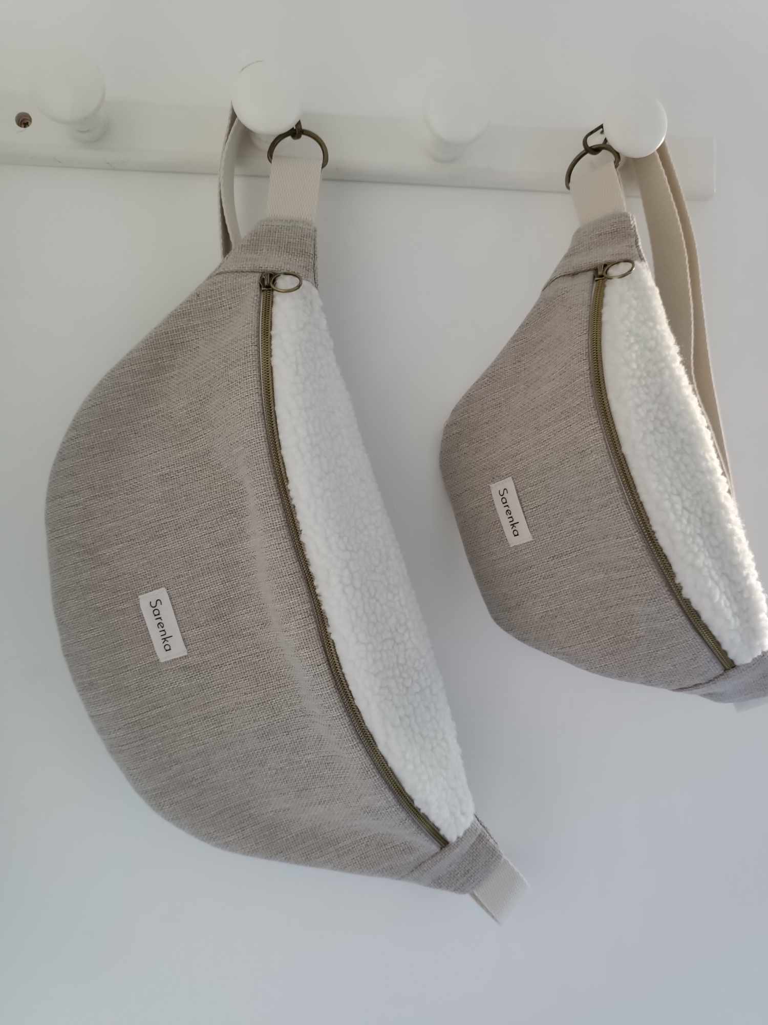 Sac Banane XL Albert effet lin et moumoute