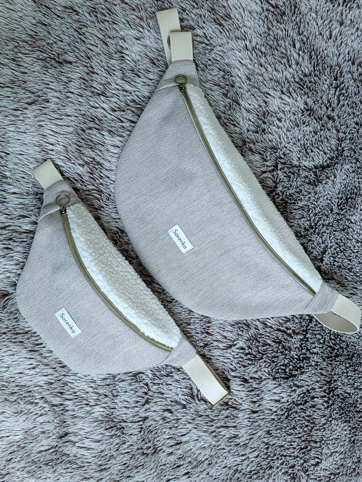 Sac Banane XL Albert effet lin et moumoute
