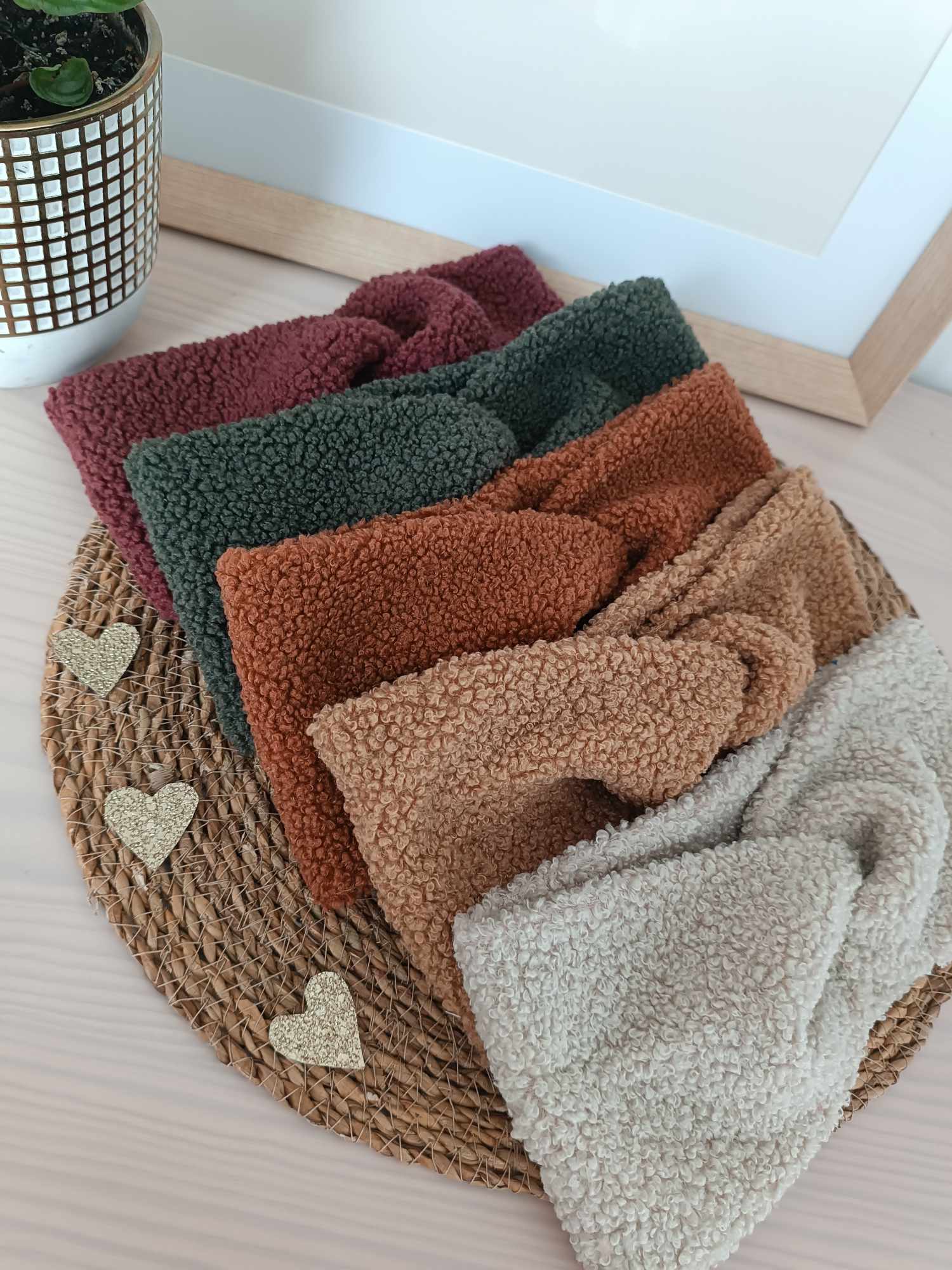 Bandeau cheveux personnalisable en tissu moumoute