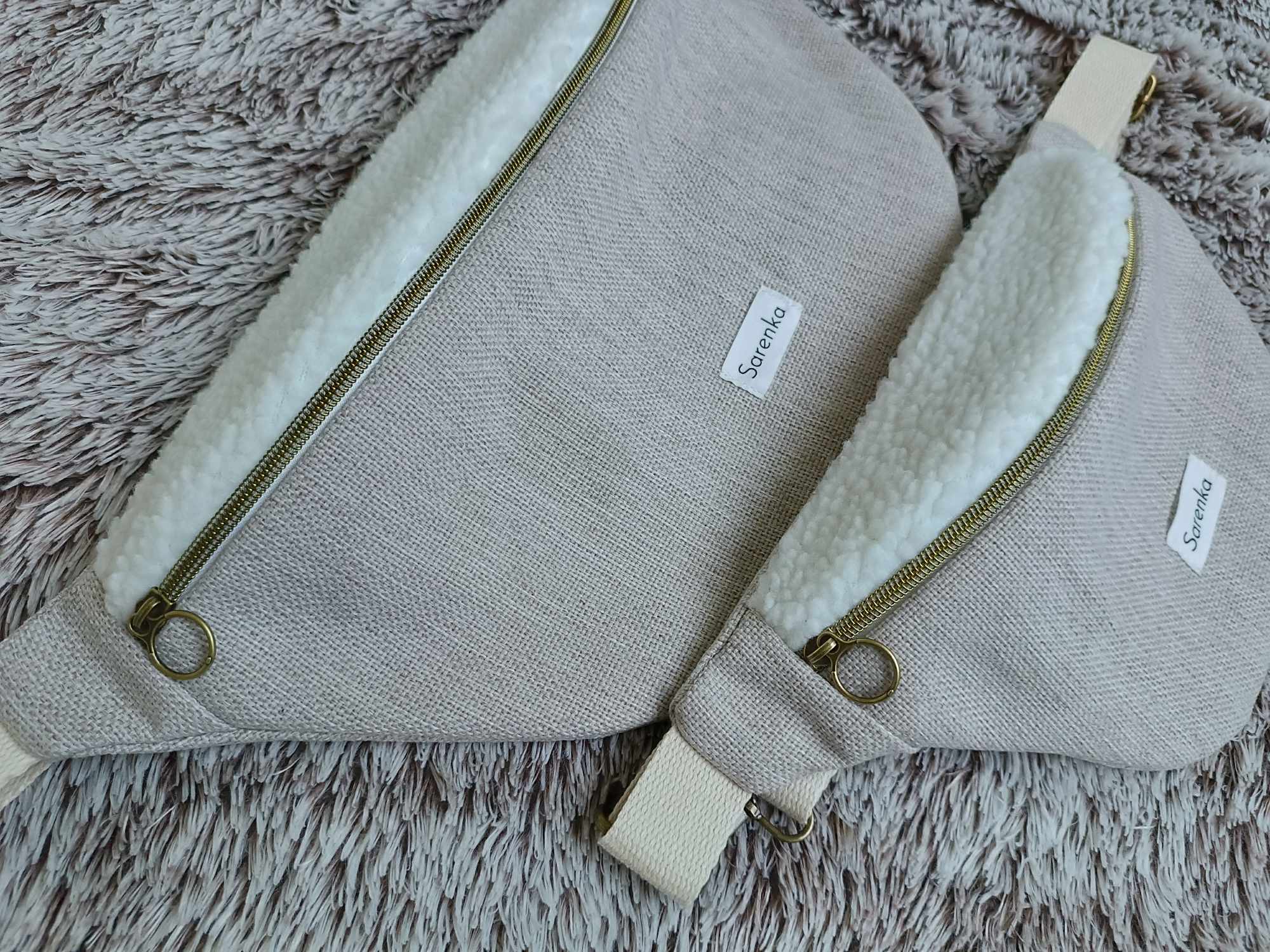 Sac Banane XL Albert effet lin et moumoute
