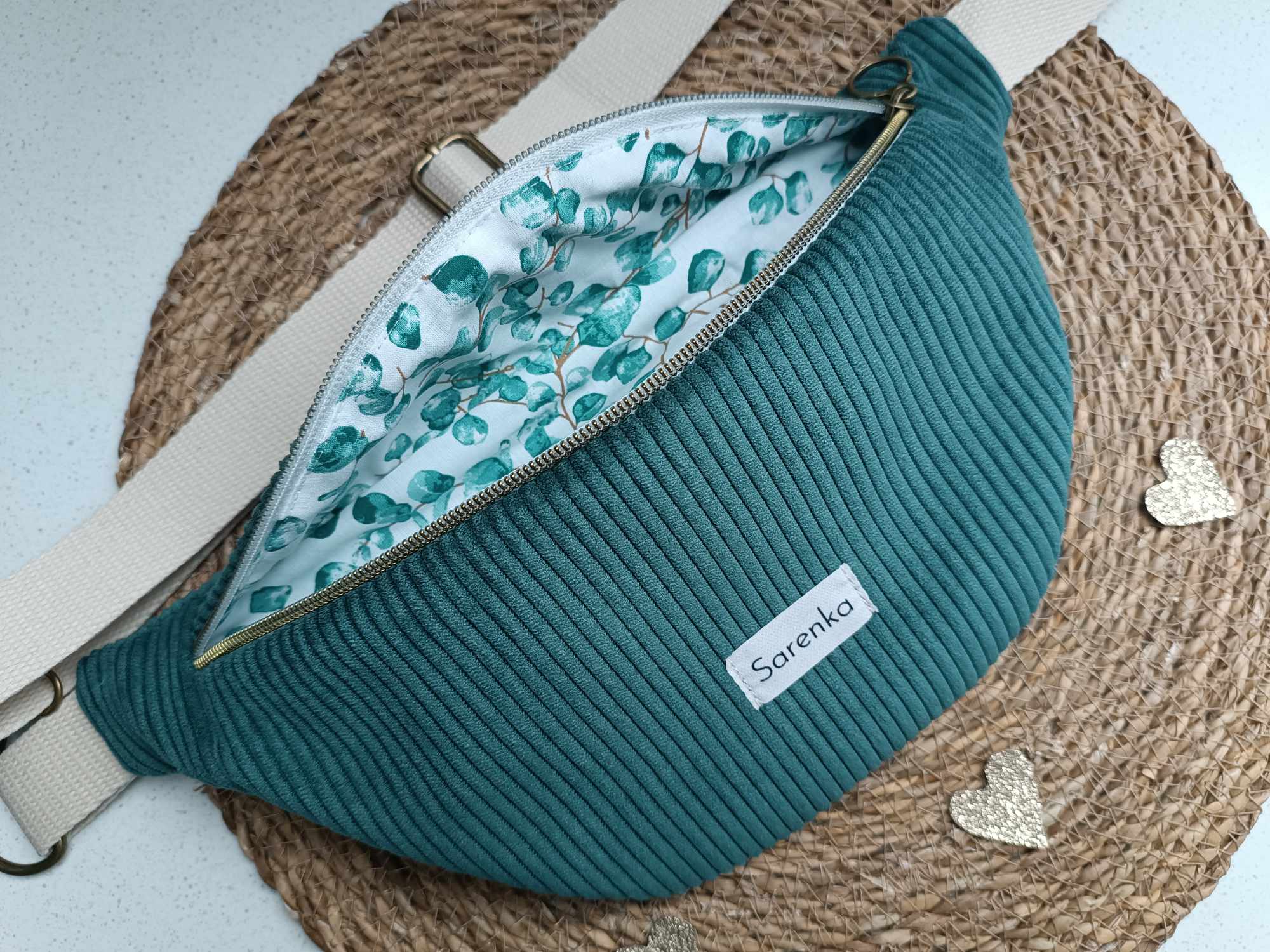 Sac Banane - Velours - Les unies - Vert foncé