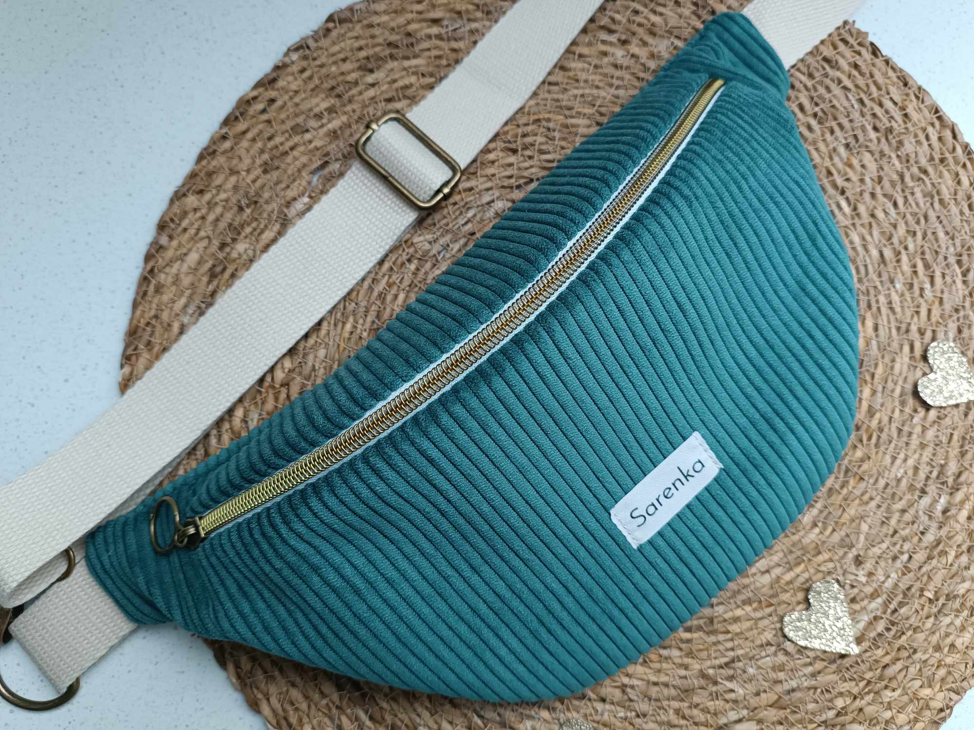 Sac Banane - Velours - Les unies - Vert foncé