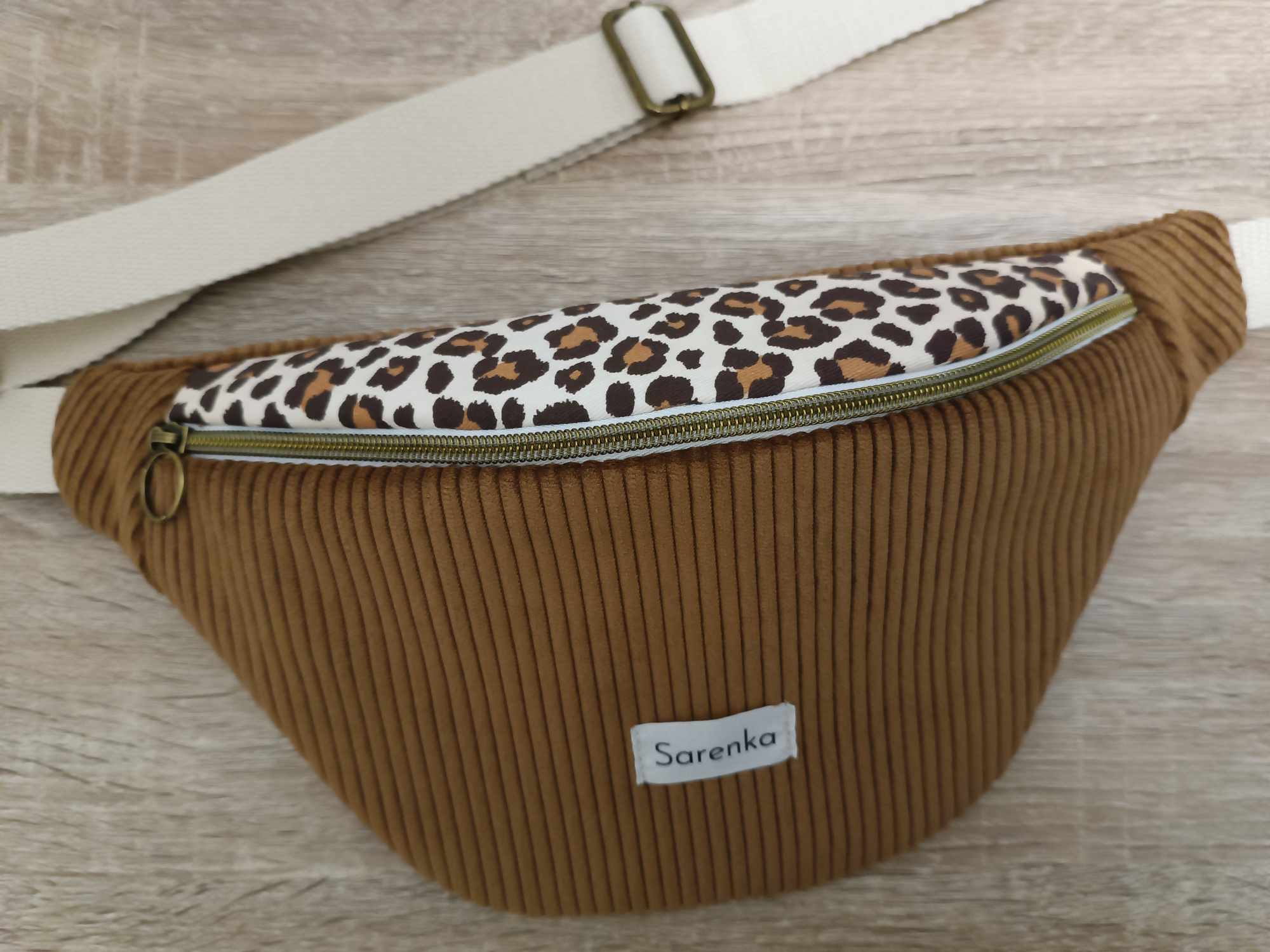 Sac Banane XL Léopard et velours côtelé