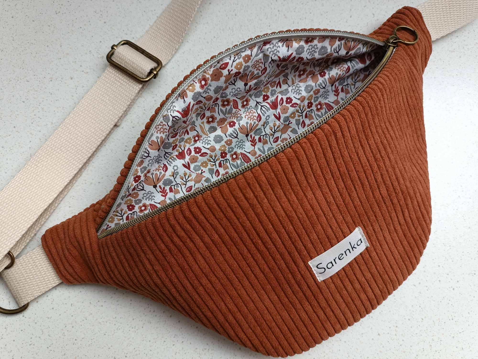 Sac Banane - Velours - Les unies - Terracotta