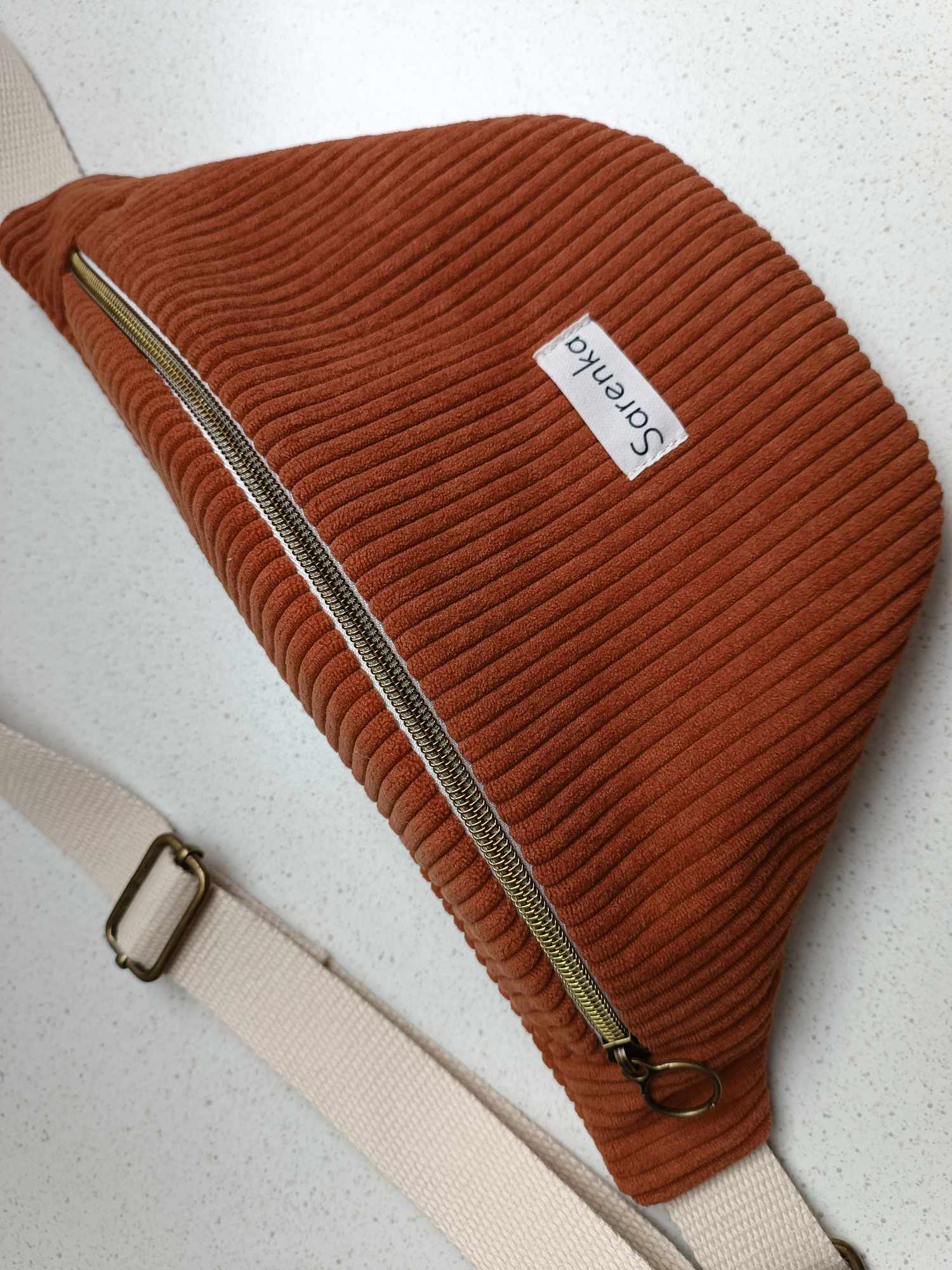 Sac Banane - Velours - Les unies - Terracotta