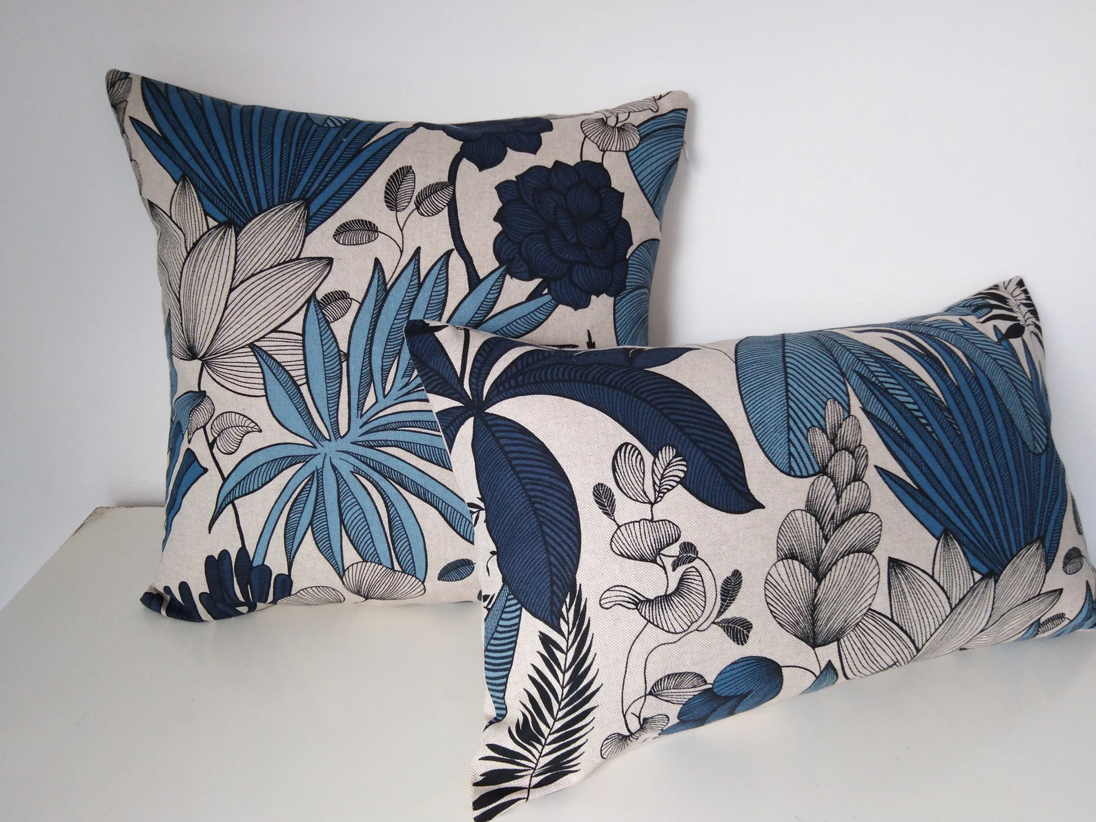 Housse de coussin - Jungle bleu