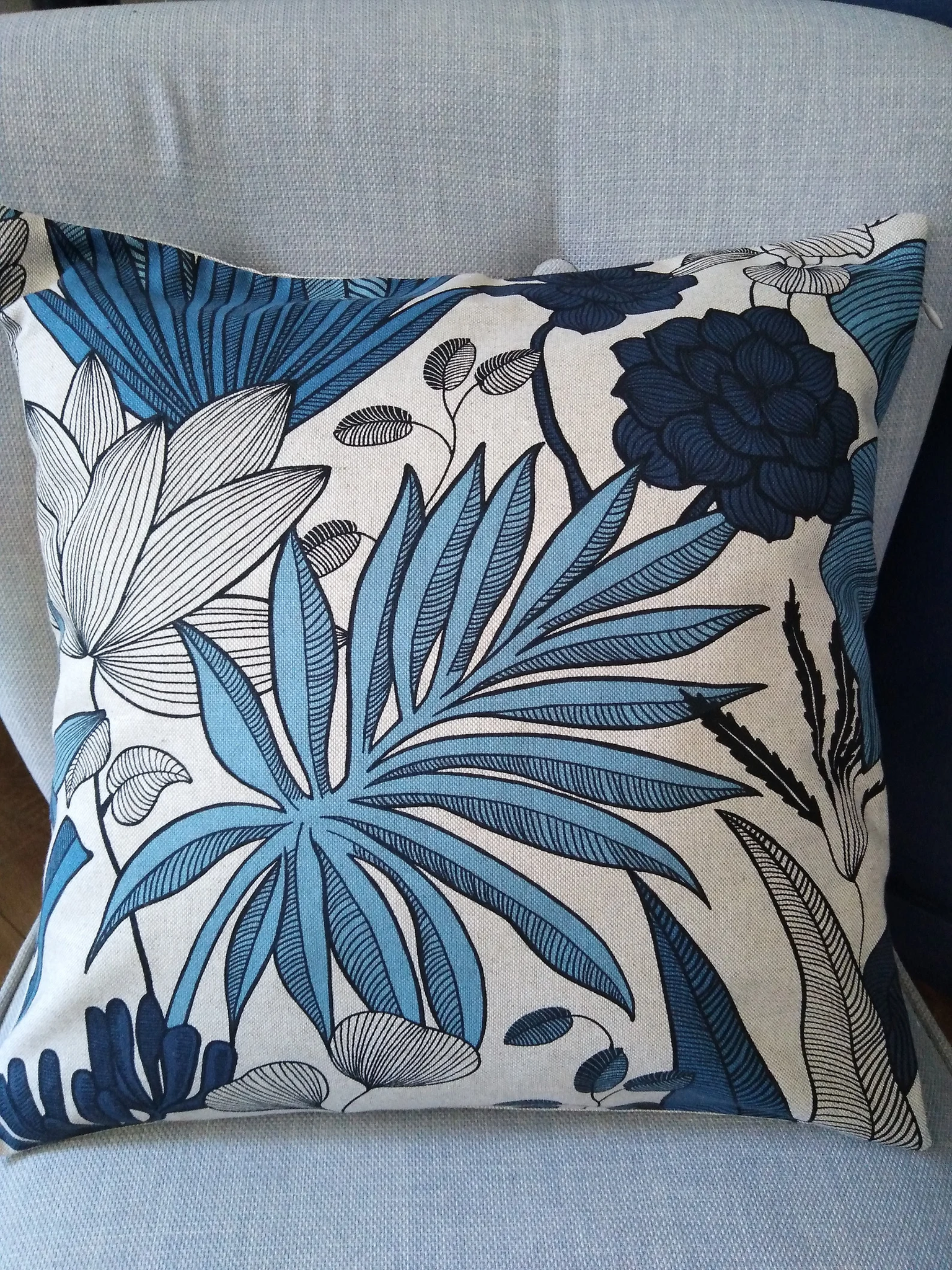 Housse de coussin - Jungle bleu