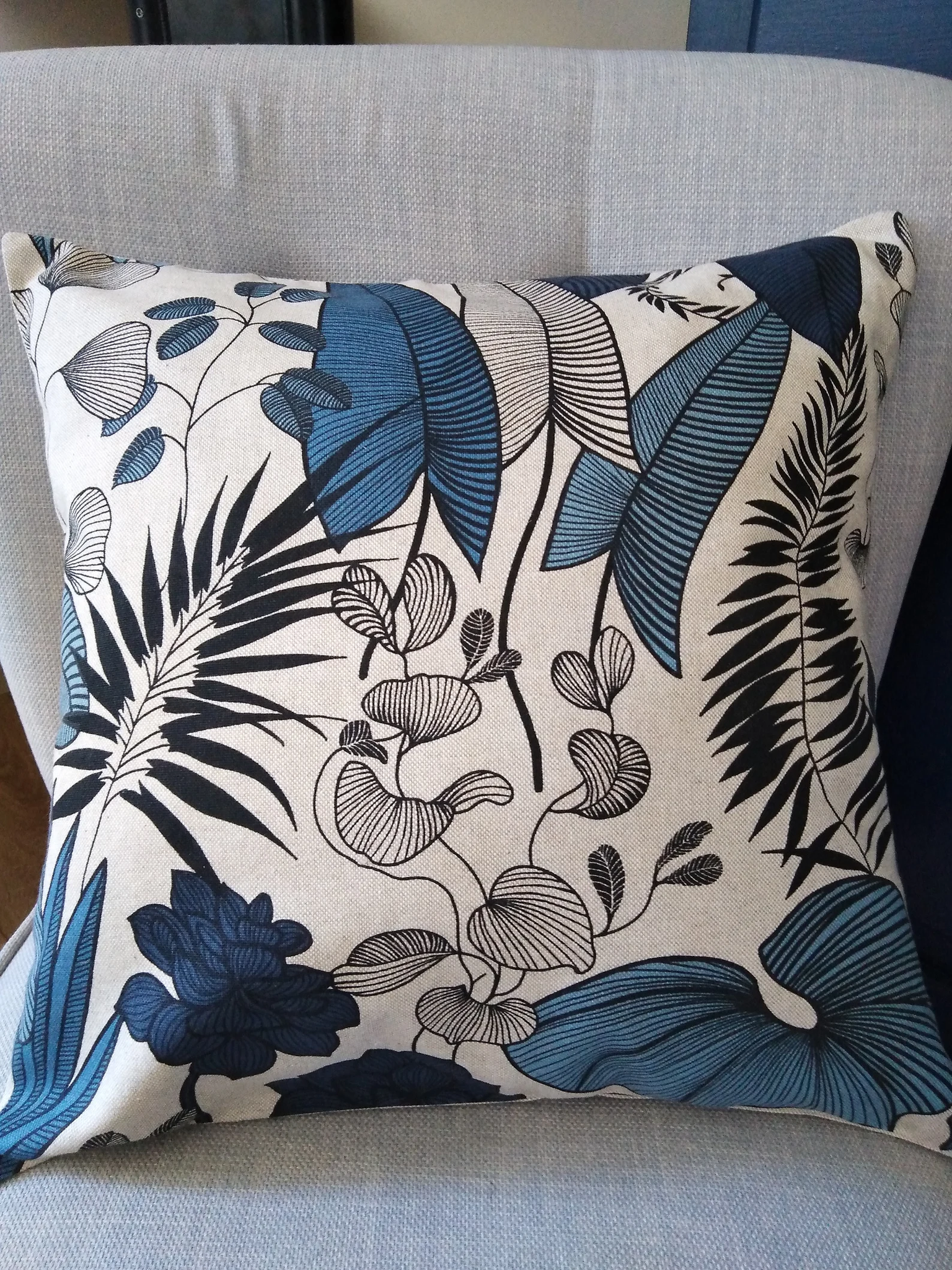 Housse de coussin - Jungle bleu
