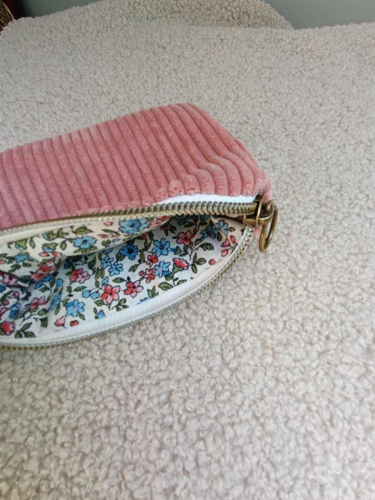 Porte-monnaie en velours côtelé uni