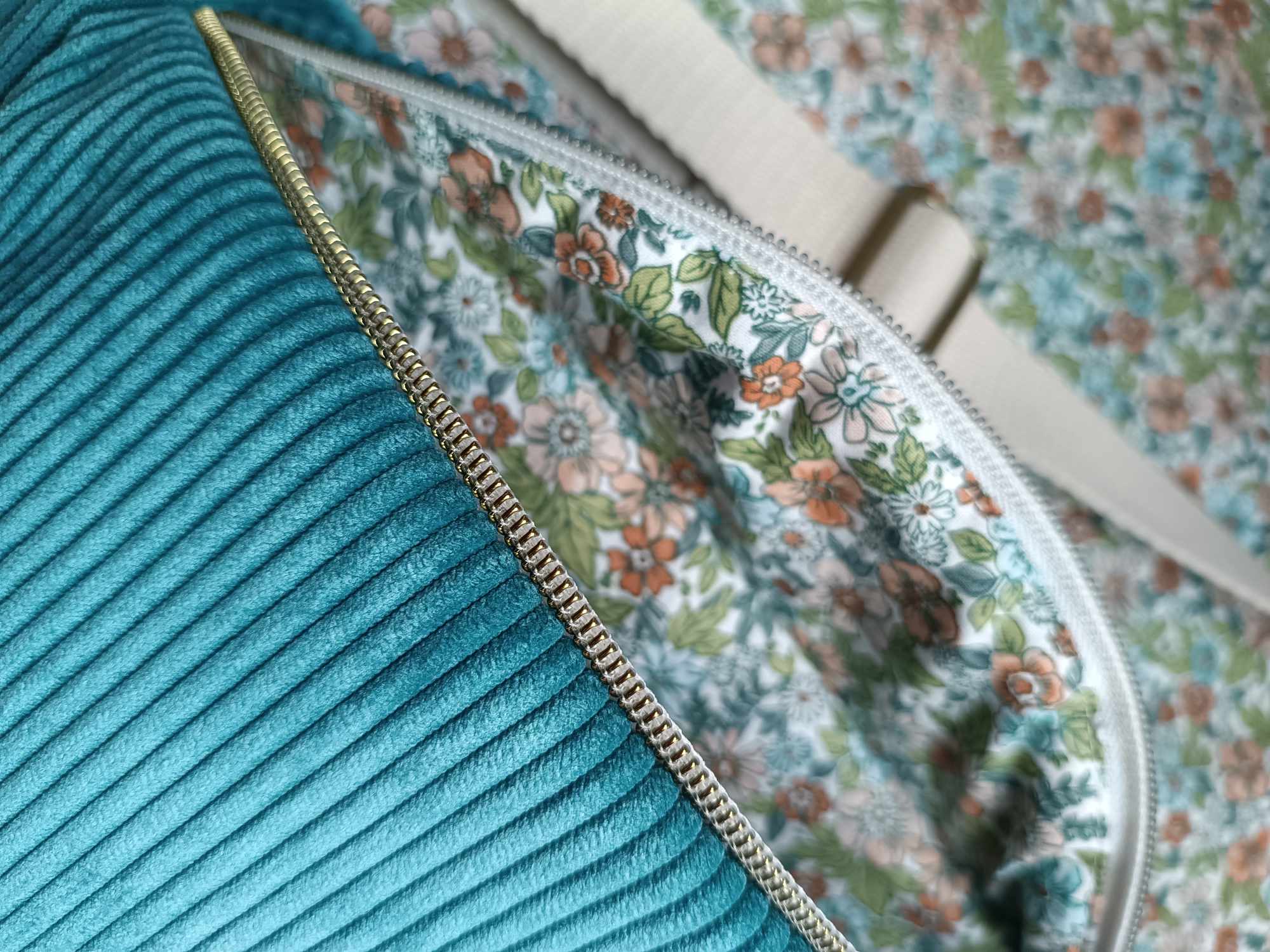 Sac Banane - Velours - Les unies  - Vert Canard