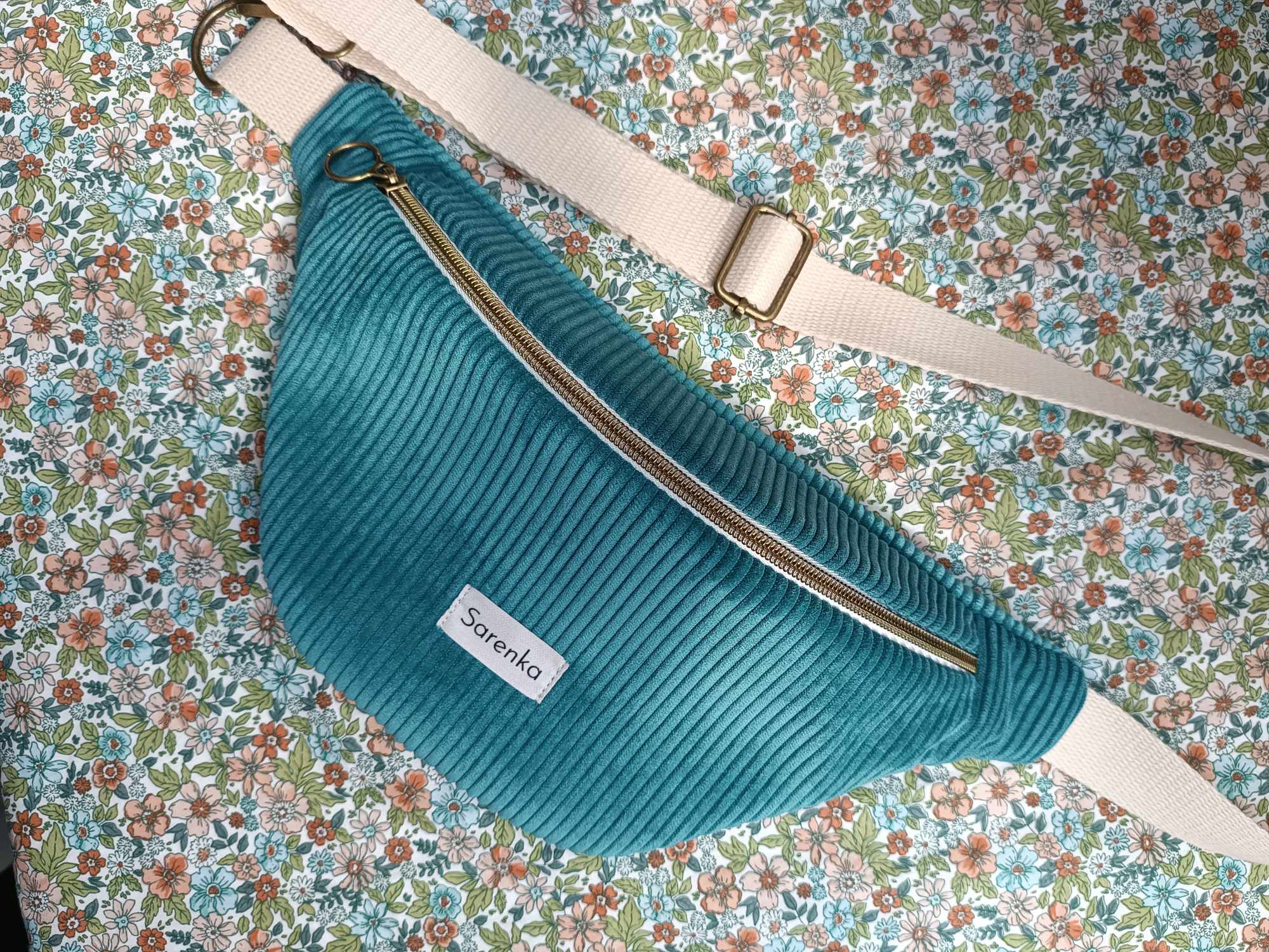 Sac Banane - Velours - Les unies  - Vert Canard