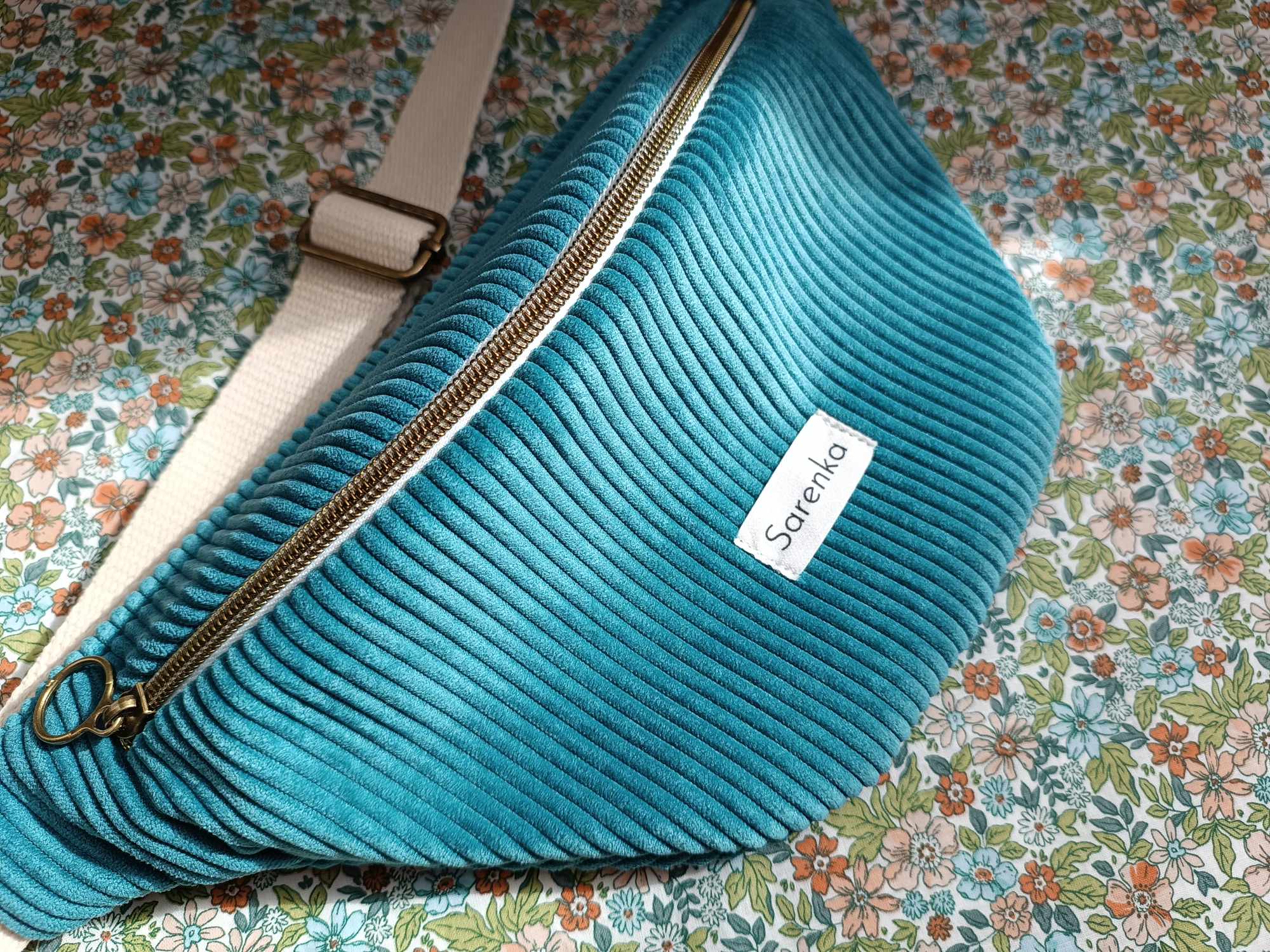 Sac Banane - Velours - Les unies  - Vert Canard