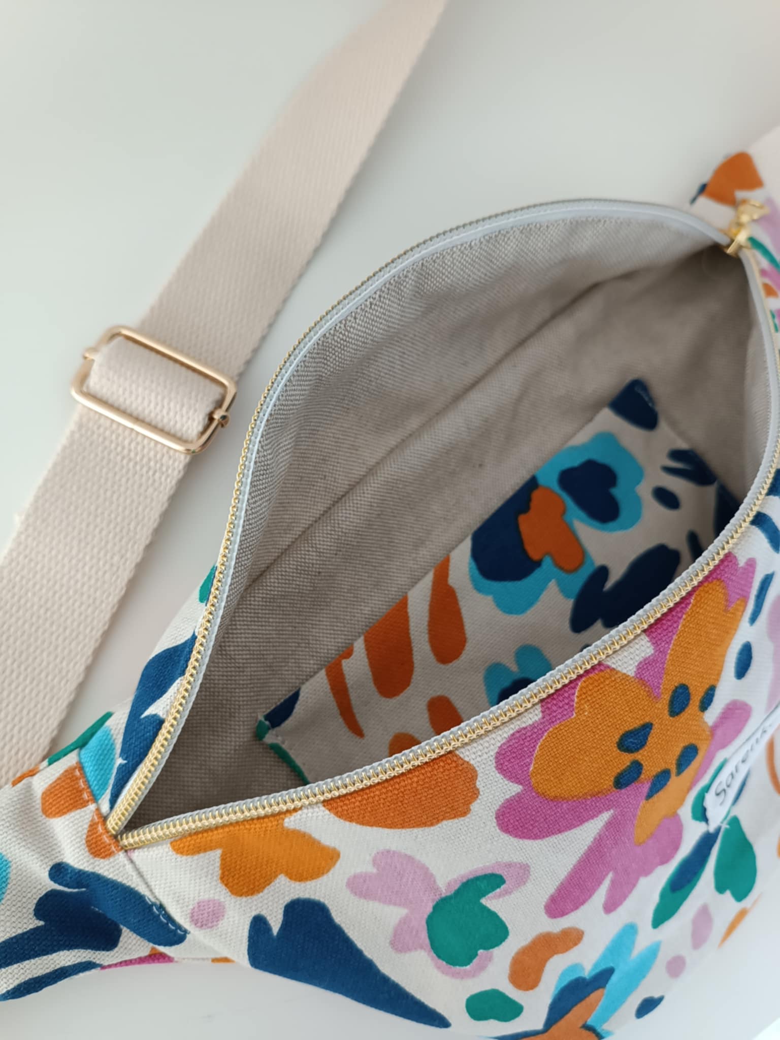 Sac banane fleurs printemps